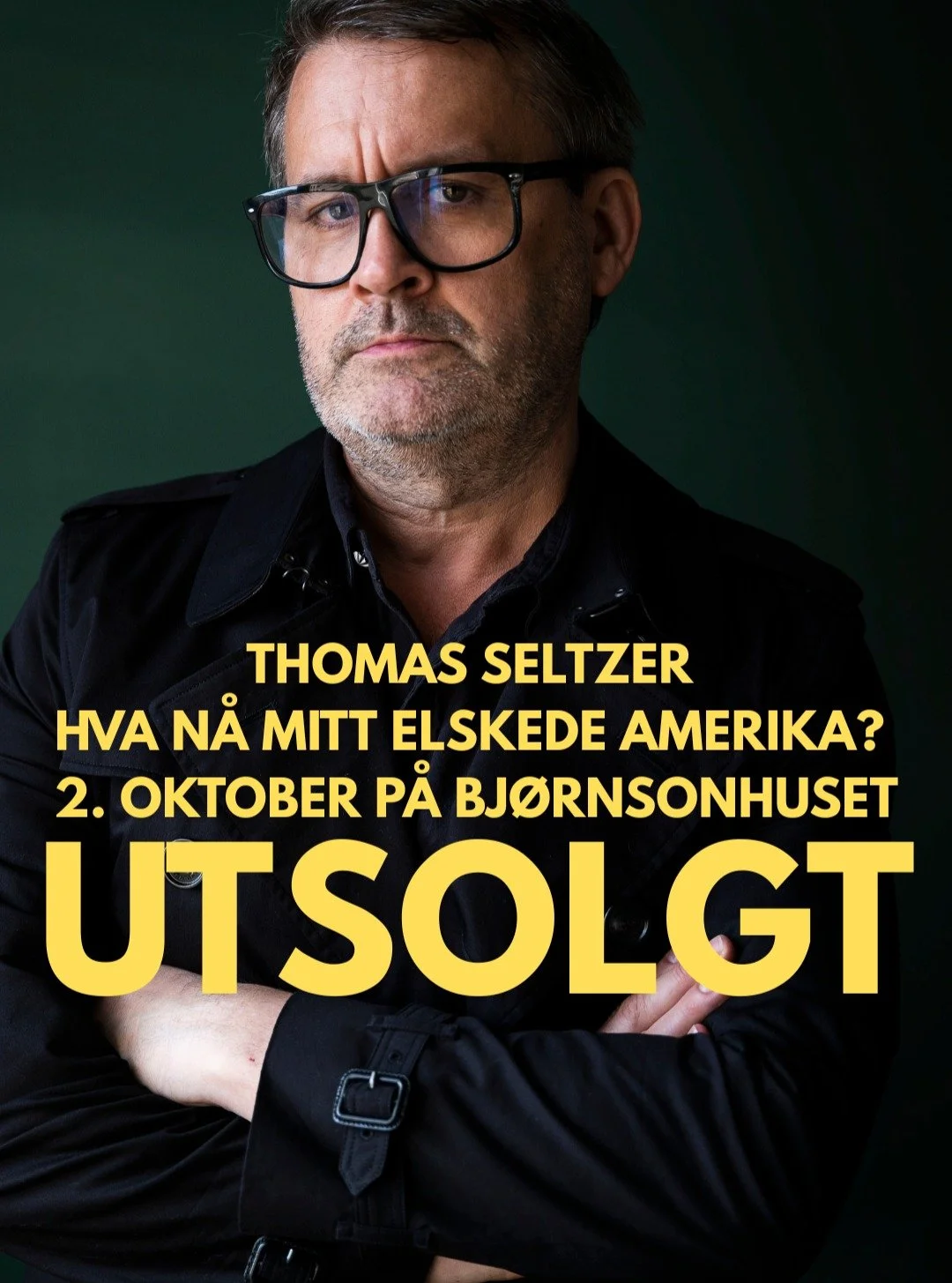 UTSOLGT! Thomas Seltzer - Hva n&aring; mitt kj&aelig;re Amerika? er n&aring; utsolgt. Her er tidsplanen for i kveld: 
19:00 D&oslash;rene &aring;pner 
19:30 Showstart 

Vel m&oslash;tt ❤️