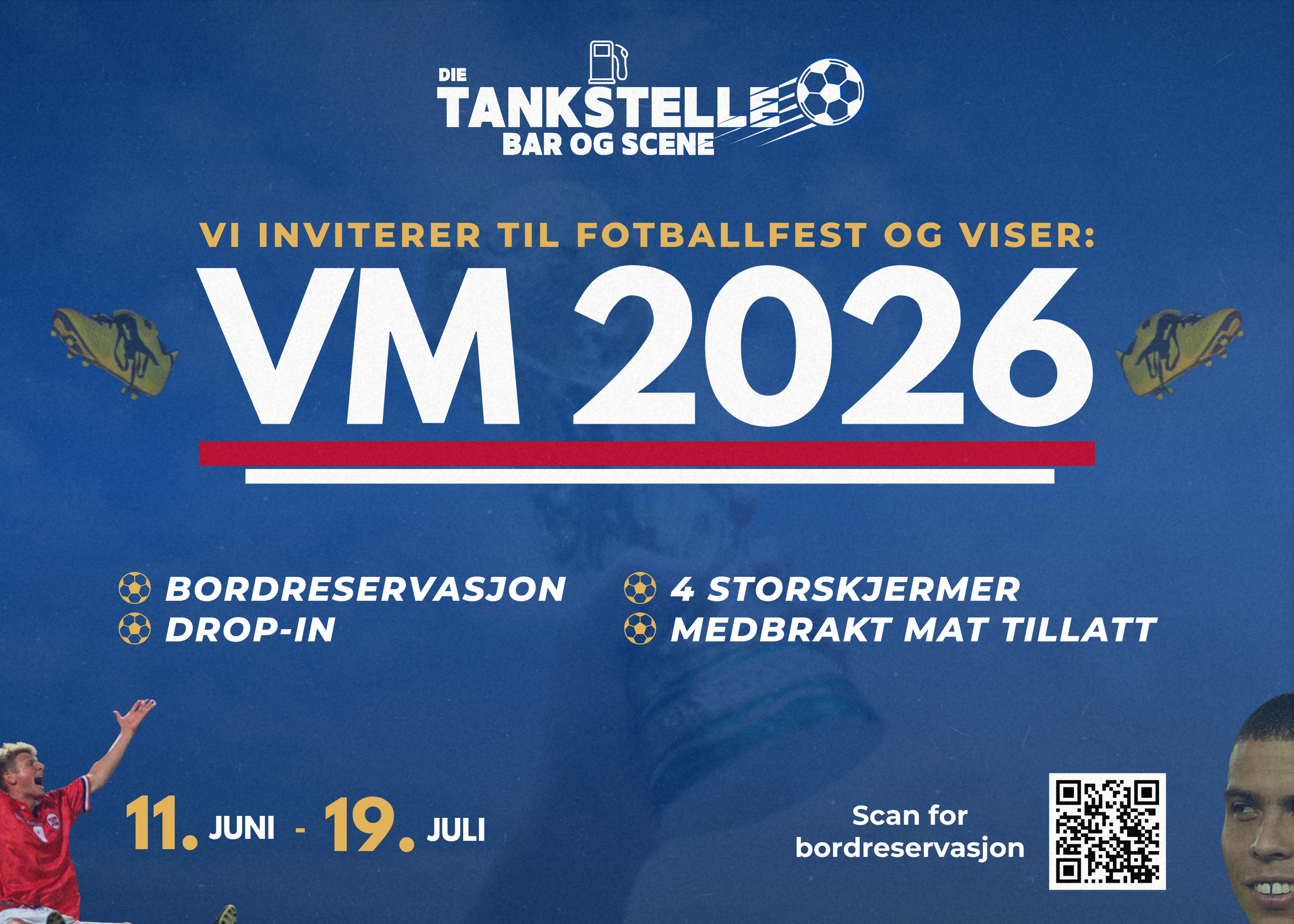 Fotball-VM 2026 på storskjerm i Molde hos Die Tankstelle