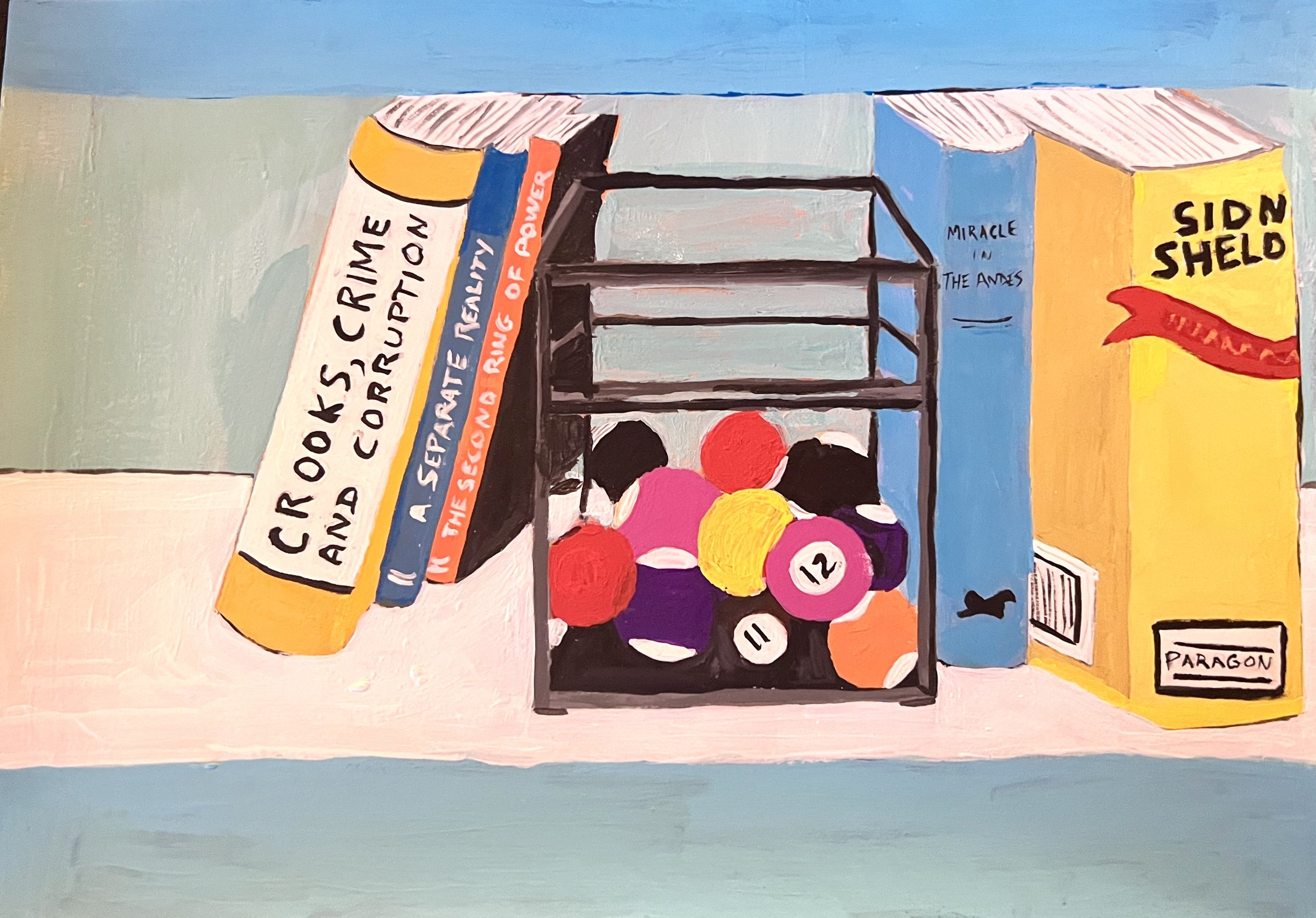 Books on a shelf
