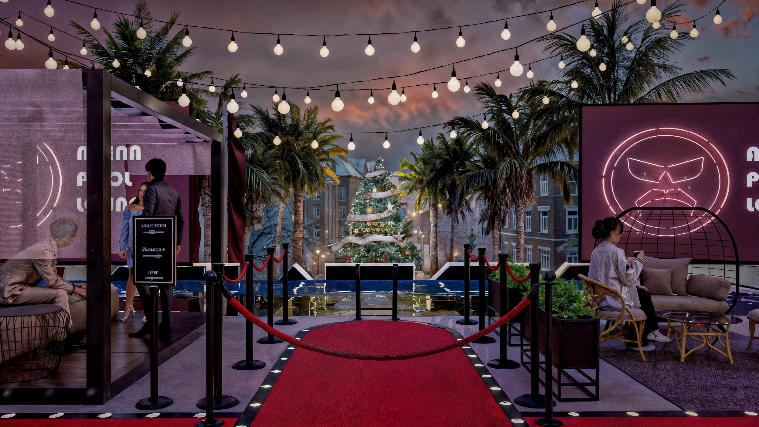 Backwall - XMAS at Dr. Disrespect's Rooftop