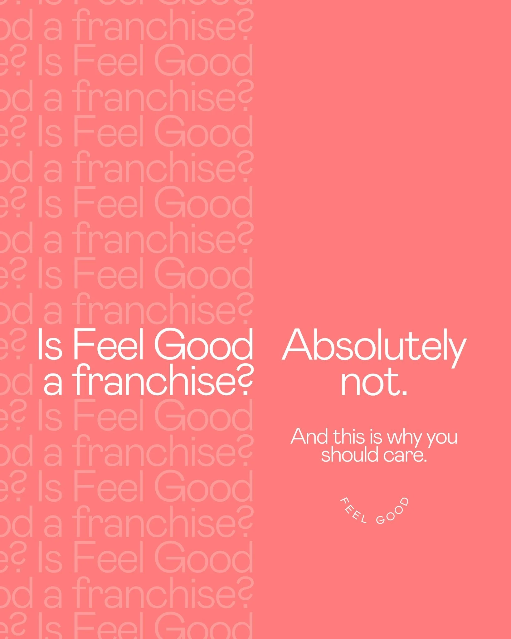 4 studios, 1 team 🙌🏼

After opening our 4th Feel Good studio (hello Ashburton 👋🏻), we've been asked a couple times - Is Feel Good Pilates a franchise? Short answer: hell no! 

We're proud to be a locally owned, female-founded business 🙌🏼 and he