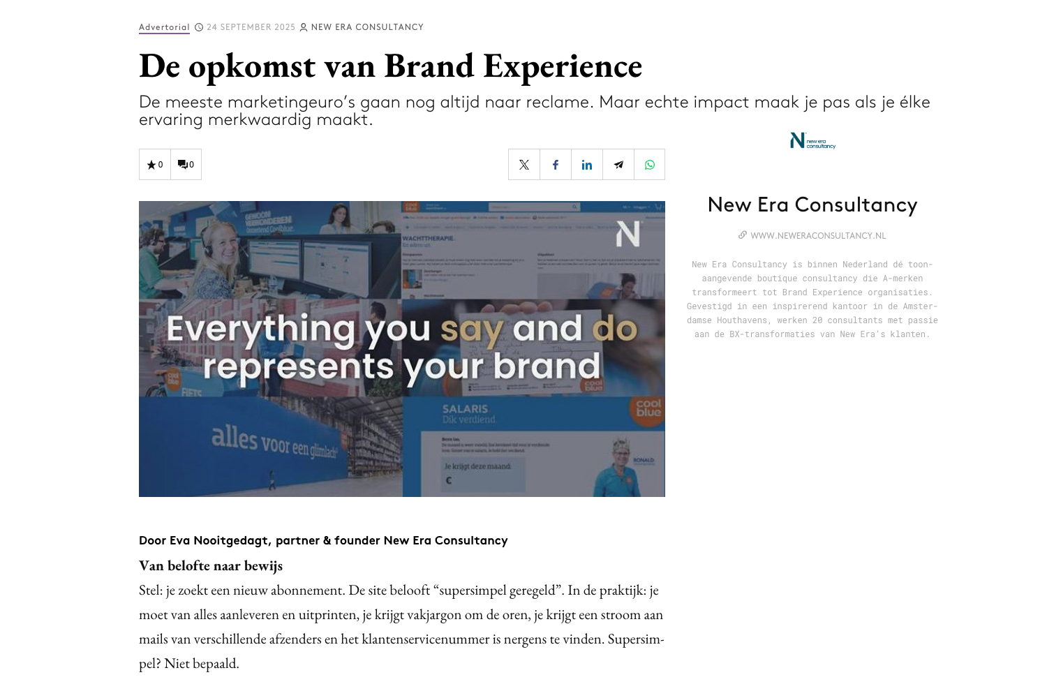De opkomst van Brand Experience