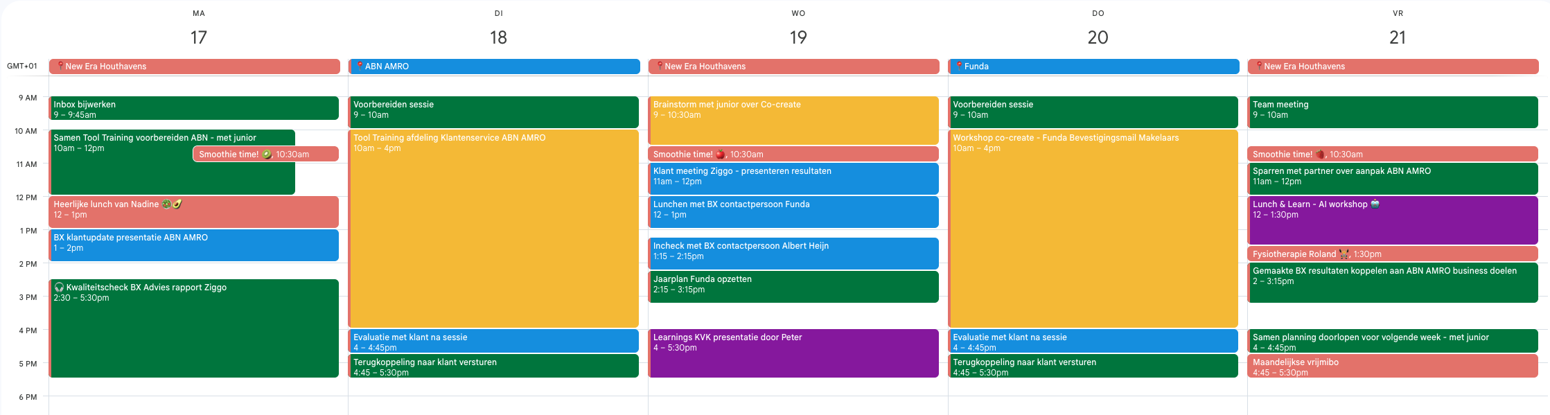 voorbeeld werkweek van medior consultant
