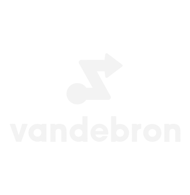 Zwart-wit logo van Vandebron.