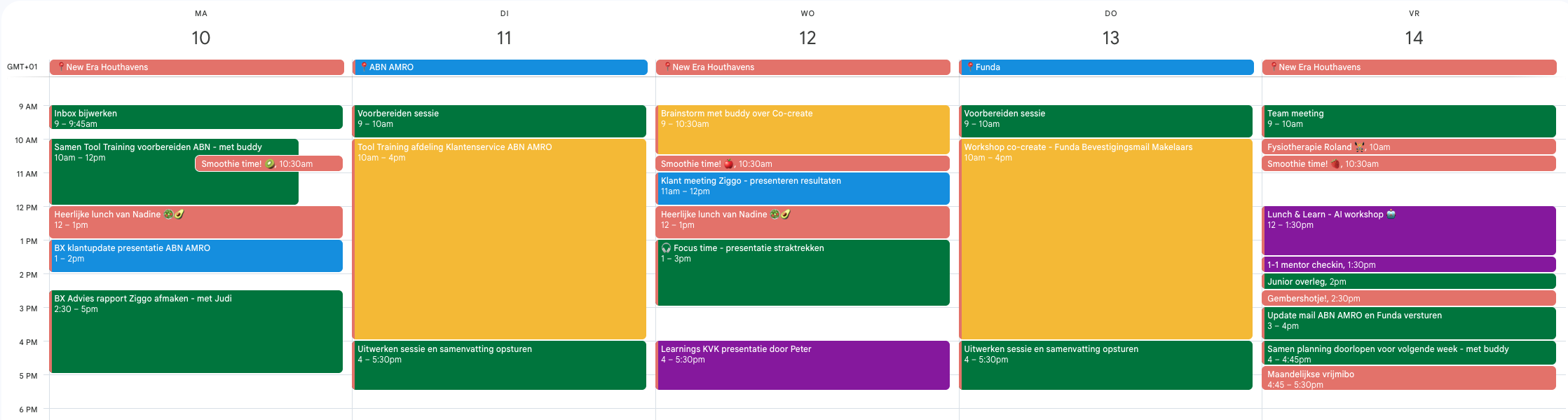 voorbeeld werkweek van junior consultant