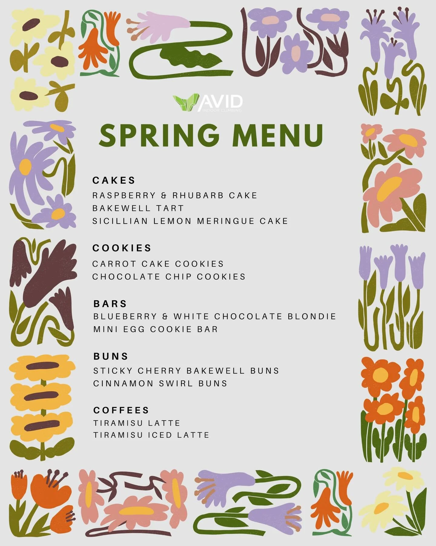 ~ SPRING MENU ~

We&rsquo;ve carefully curated our cafe to be full of cakes and bakes sure to bring you a smile this spring 🌷