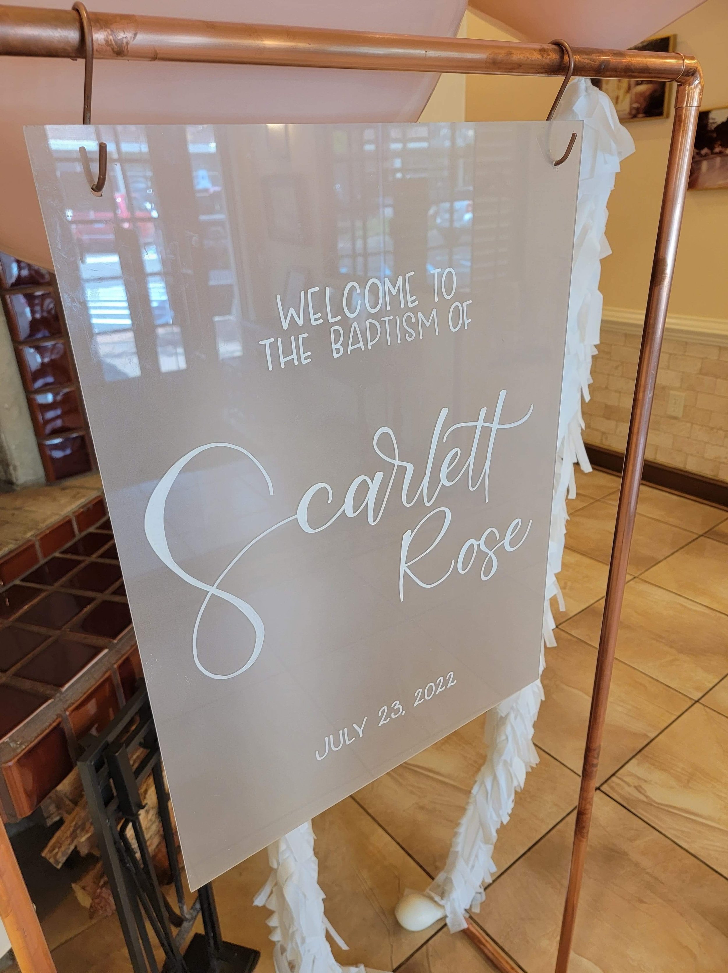 Small Copper Sign Stand. Holds signs up to 24" Available for rent in the surrounding Hampton Roads, Williamsburg, and Richmond area.