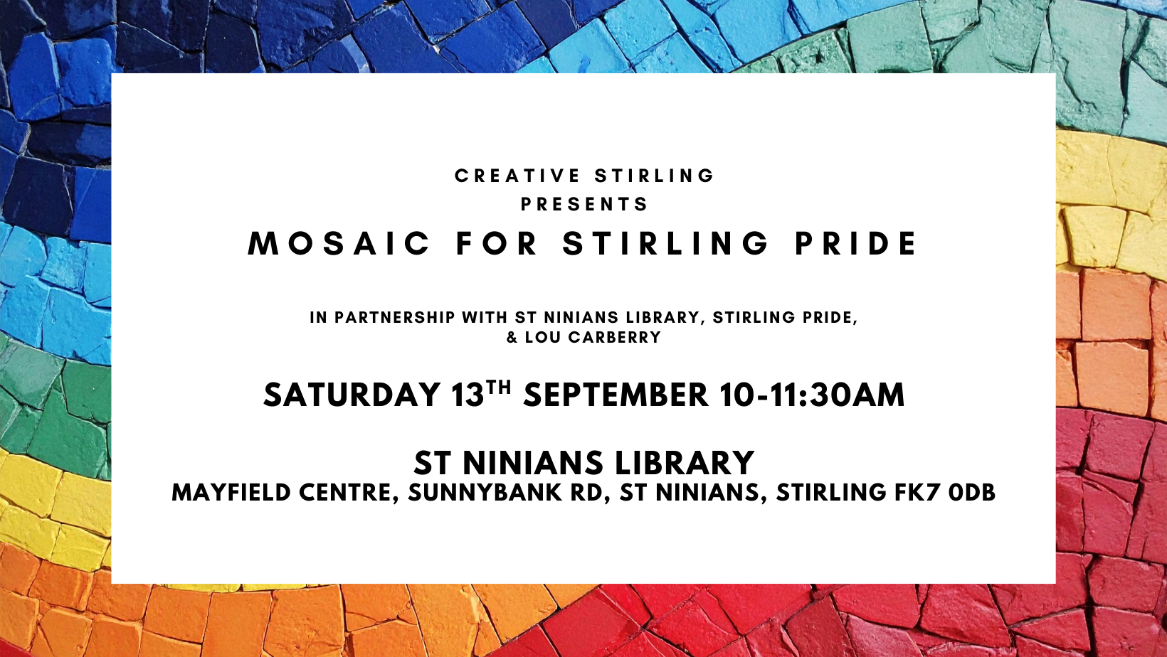 Mosaic Workshop for Stirling Pride 2025 By Creative Stirling