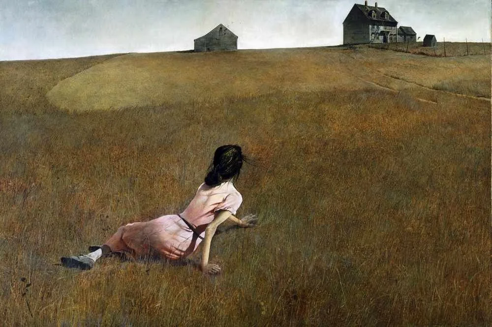 Andrew Wyeth、COVE BELOW OLSON HOUSE The Pilgrims Who Visit the House in Andrew Wyeth's