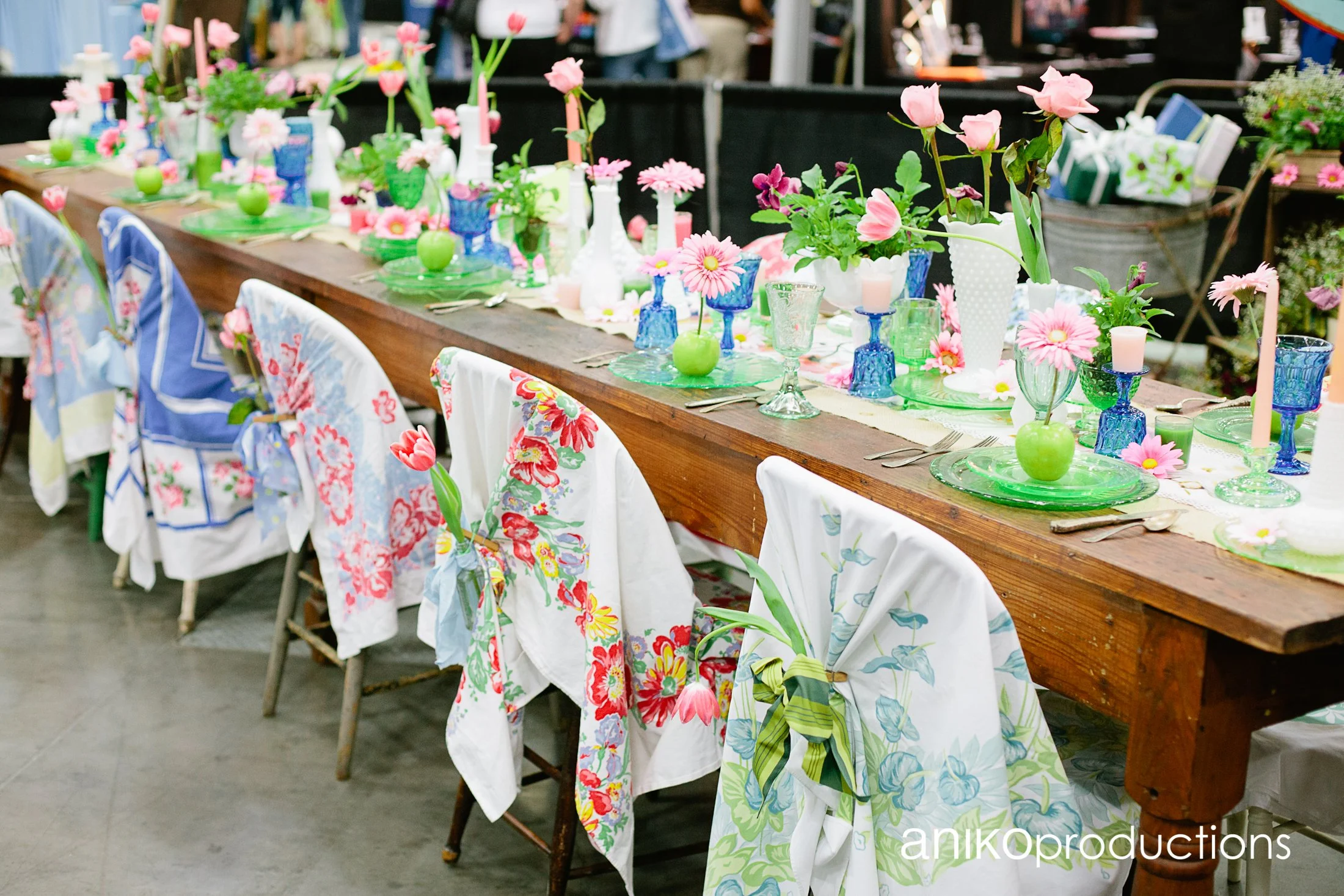 depression glass and tablecloth table.jpg