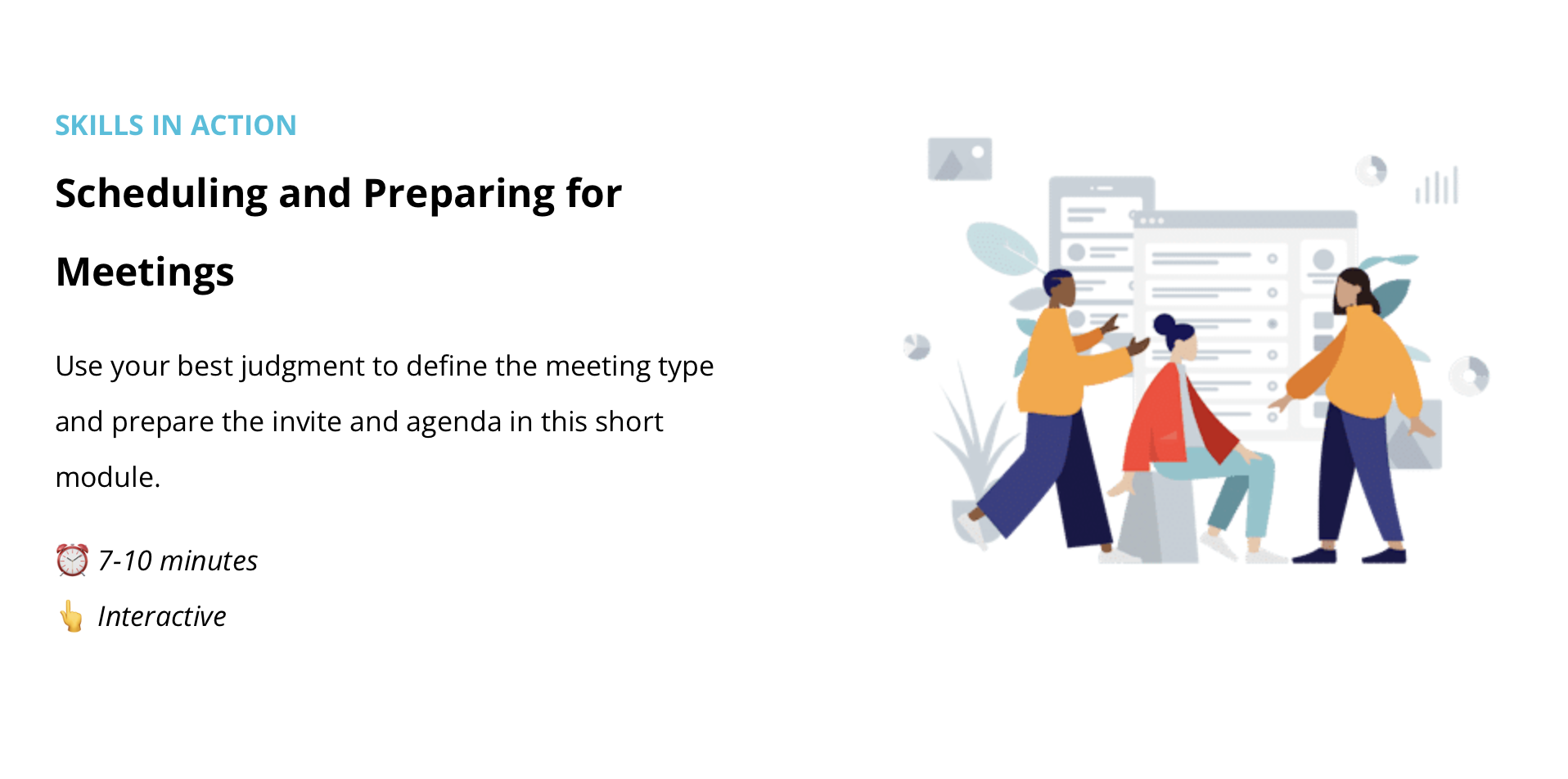 Scheduling and Preparing for Meetings microlearning intro 
