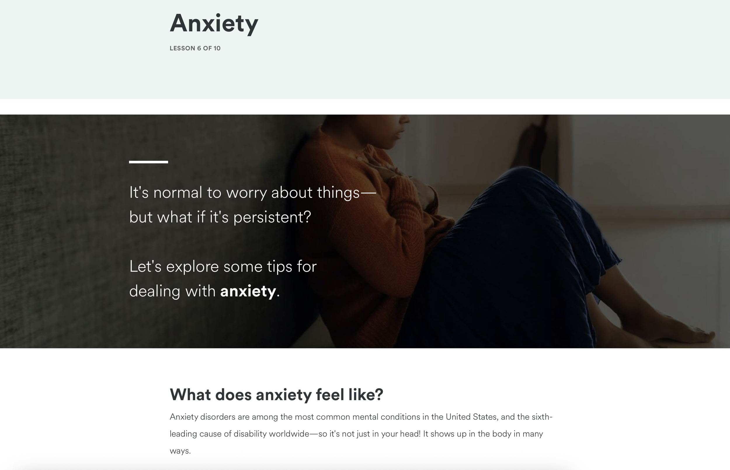 Opening for the Anxiety resource