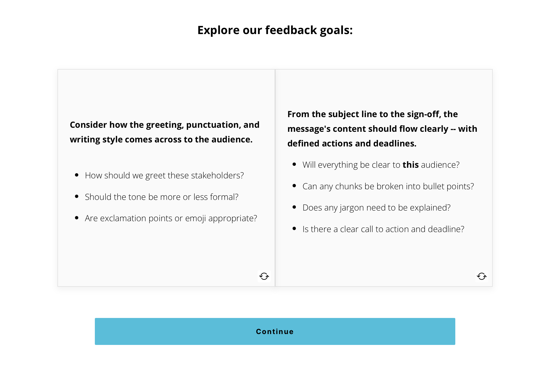 Feedback goals (flipped)