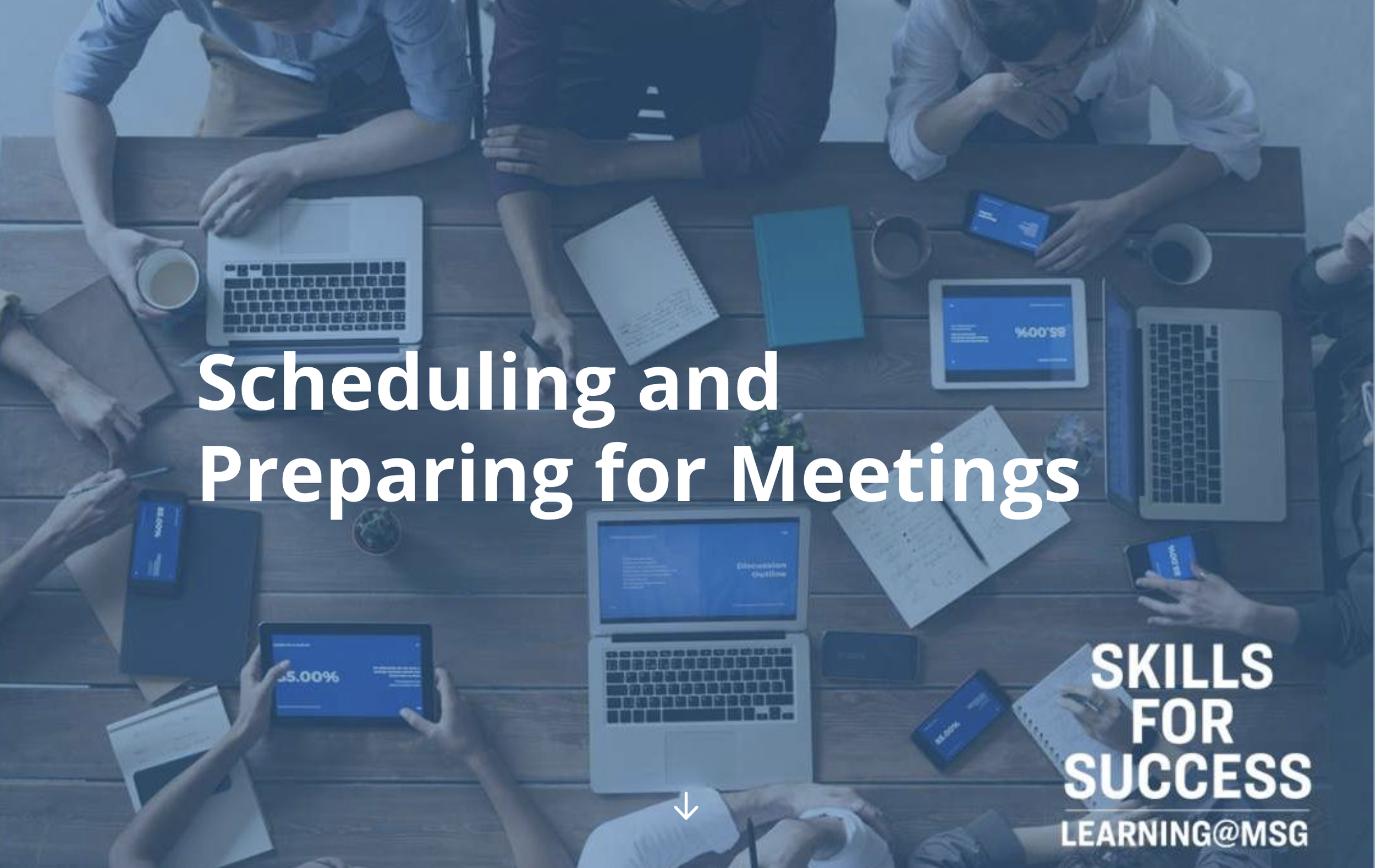 Scheduling and Preparing for Meetings microlearning entry