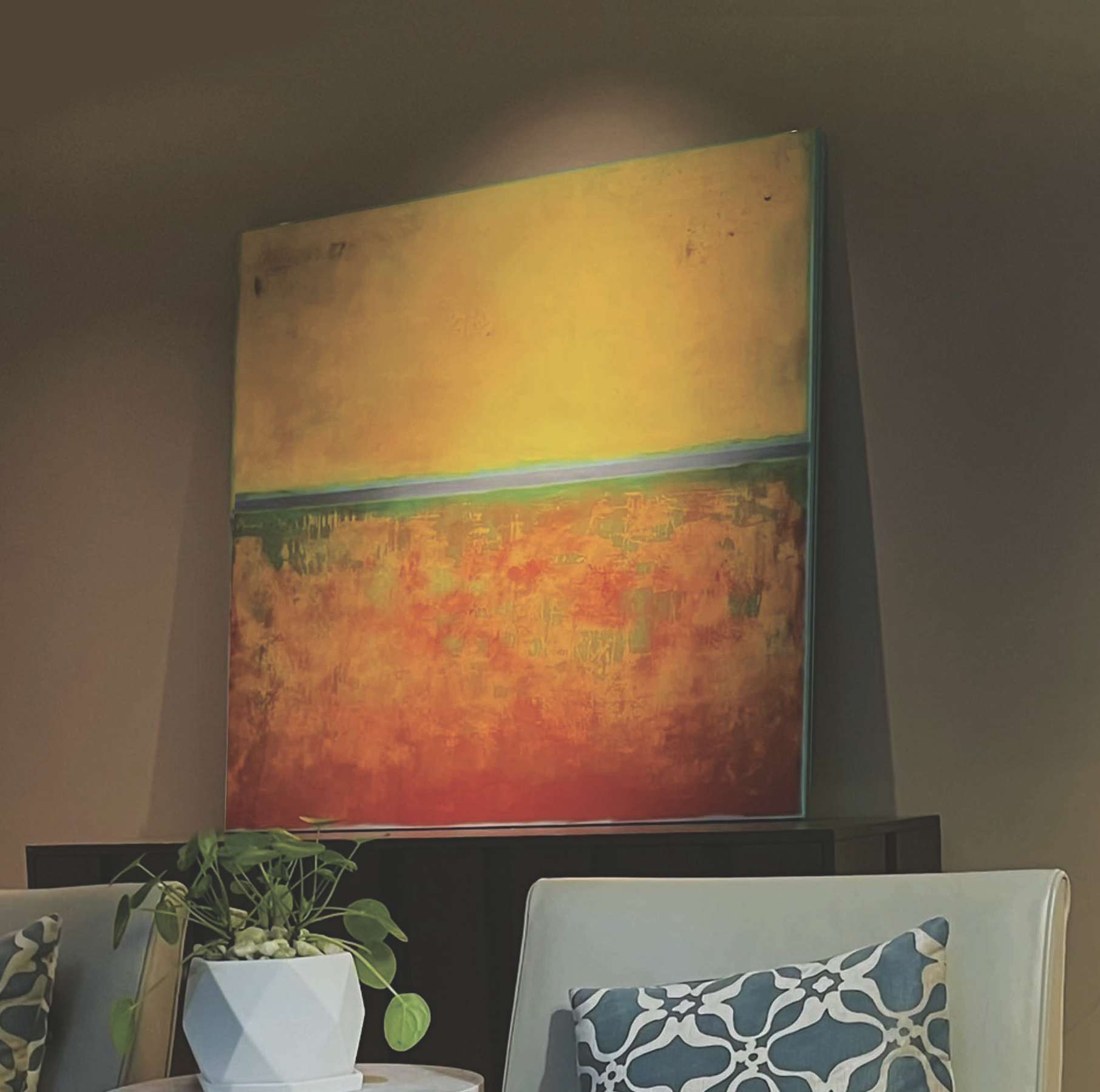 4 x 4 ft Oil, Acrylic, Ink on Wood - Resin Coating