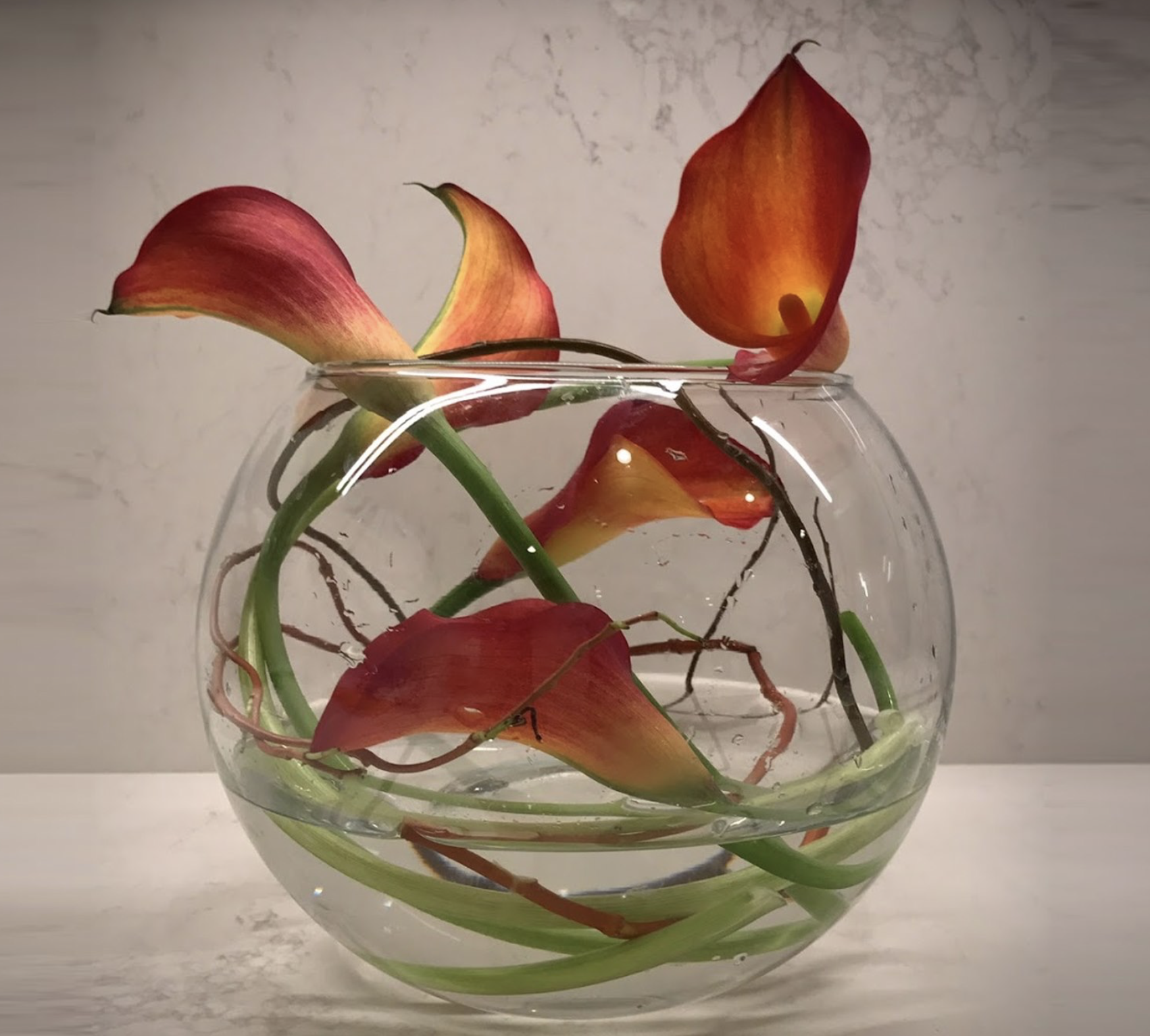 Calla Lily and Willow Branch