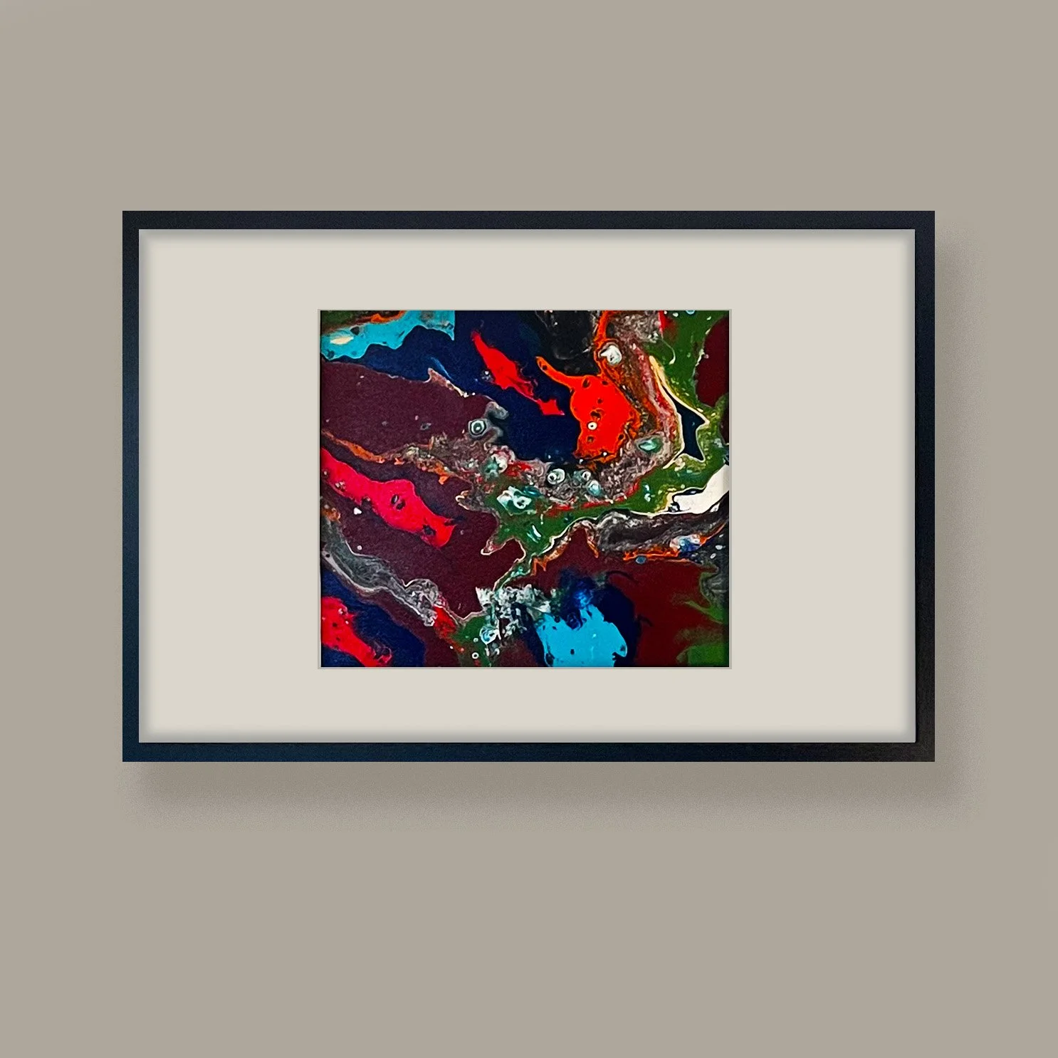 12 x 14 in fluid acrylic in larger matted frame