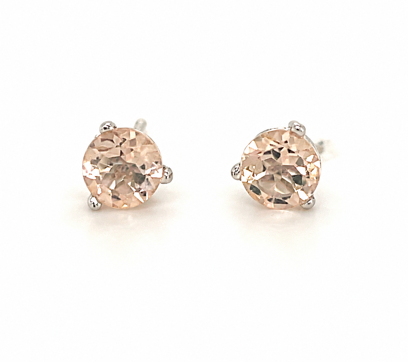 0.92 ct Peach Morganite Stud Earrings