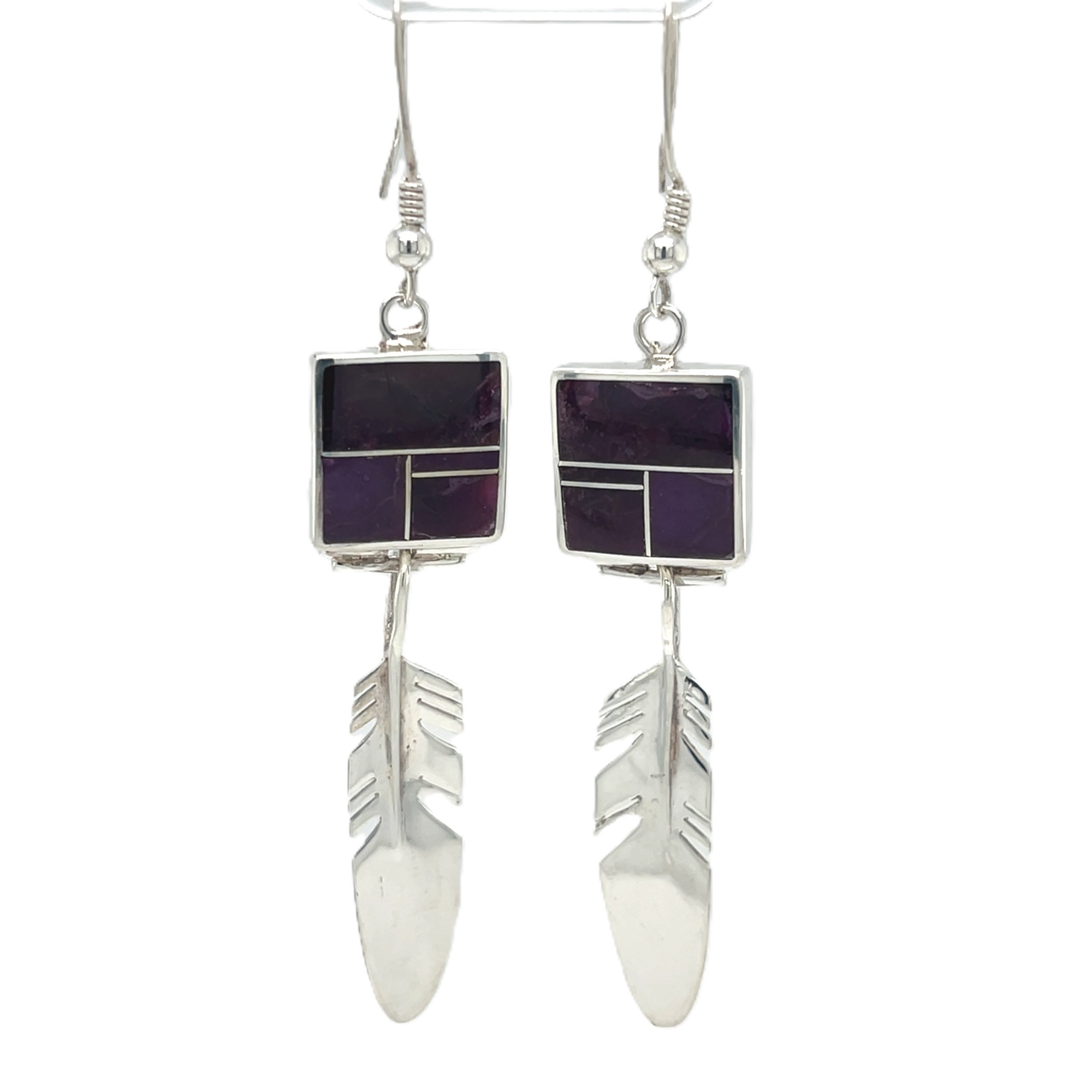 Sugilate Feather Dangle Earrings