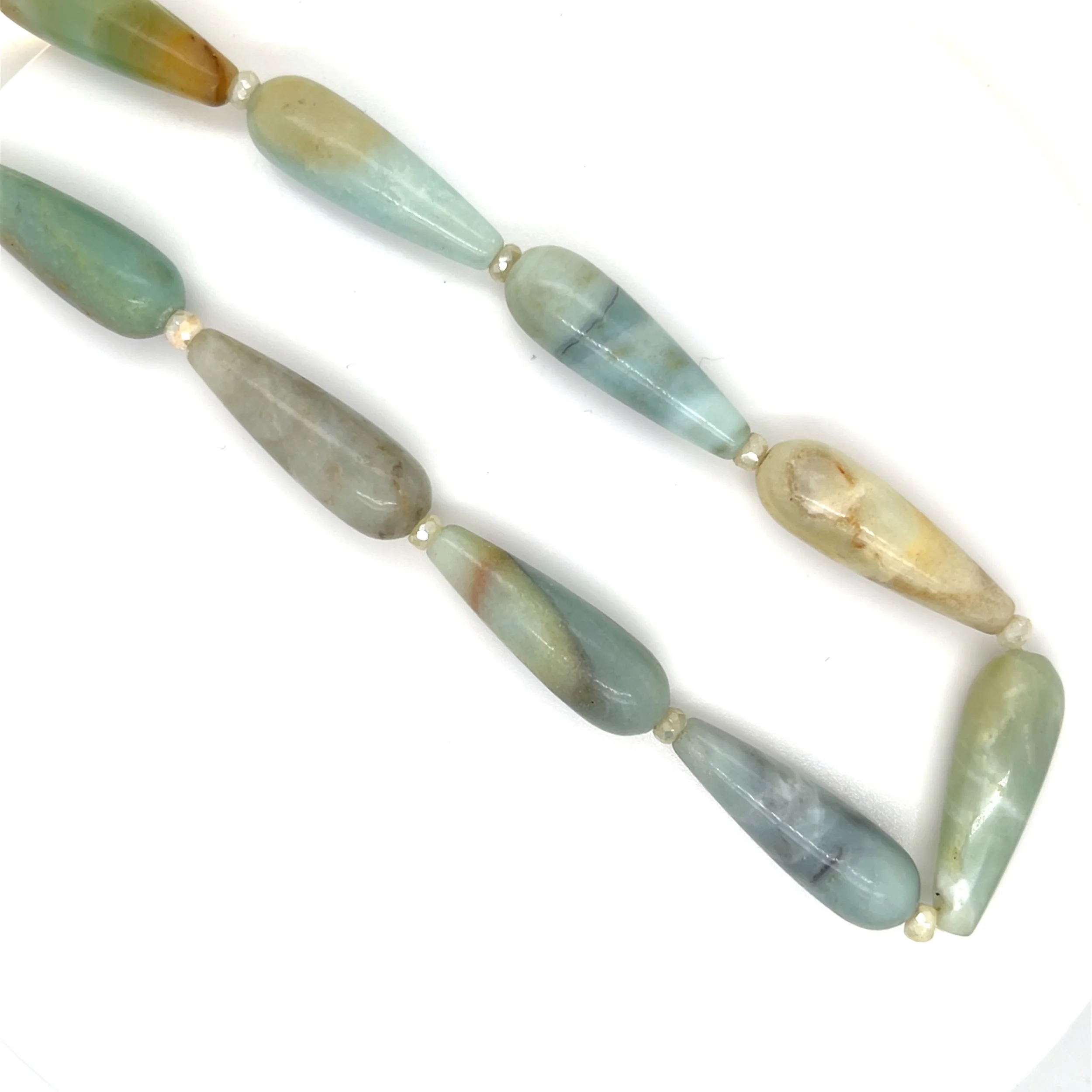 Amazonite & Moonstone Beaded Necklace in Sterling Silver