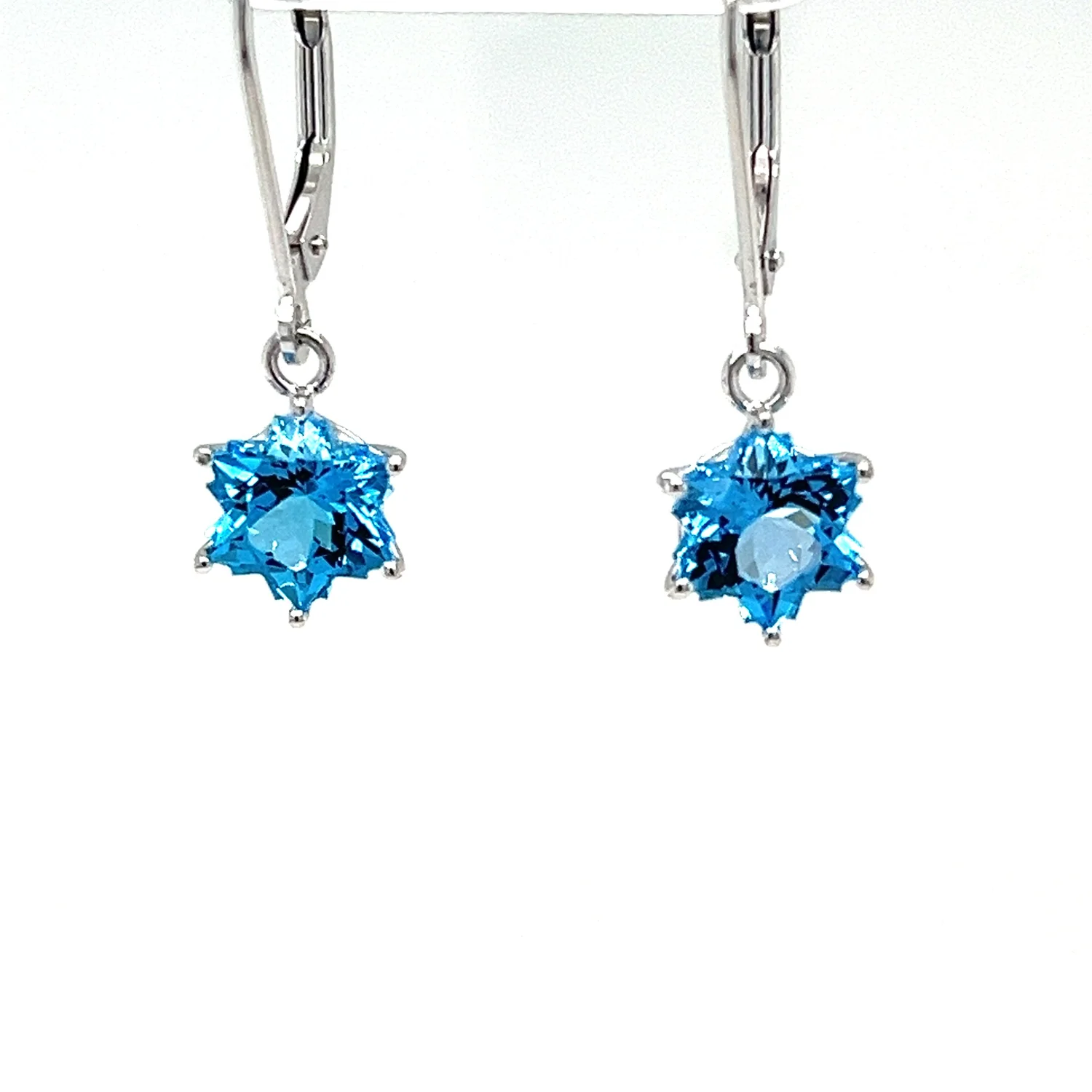 cts Blue Topaz Snowflake Dangle Earrings — The Gem Vault