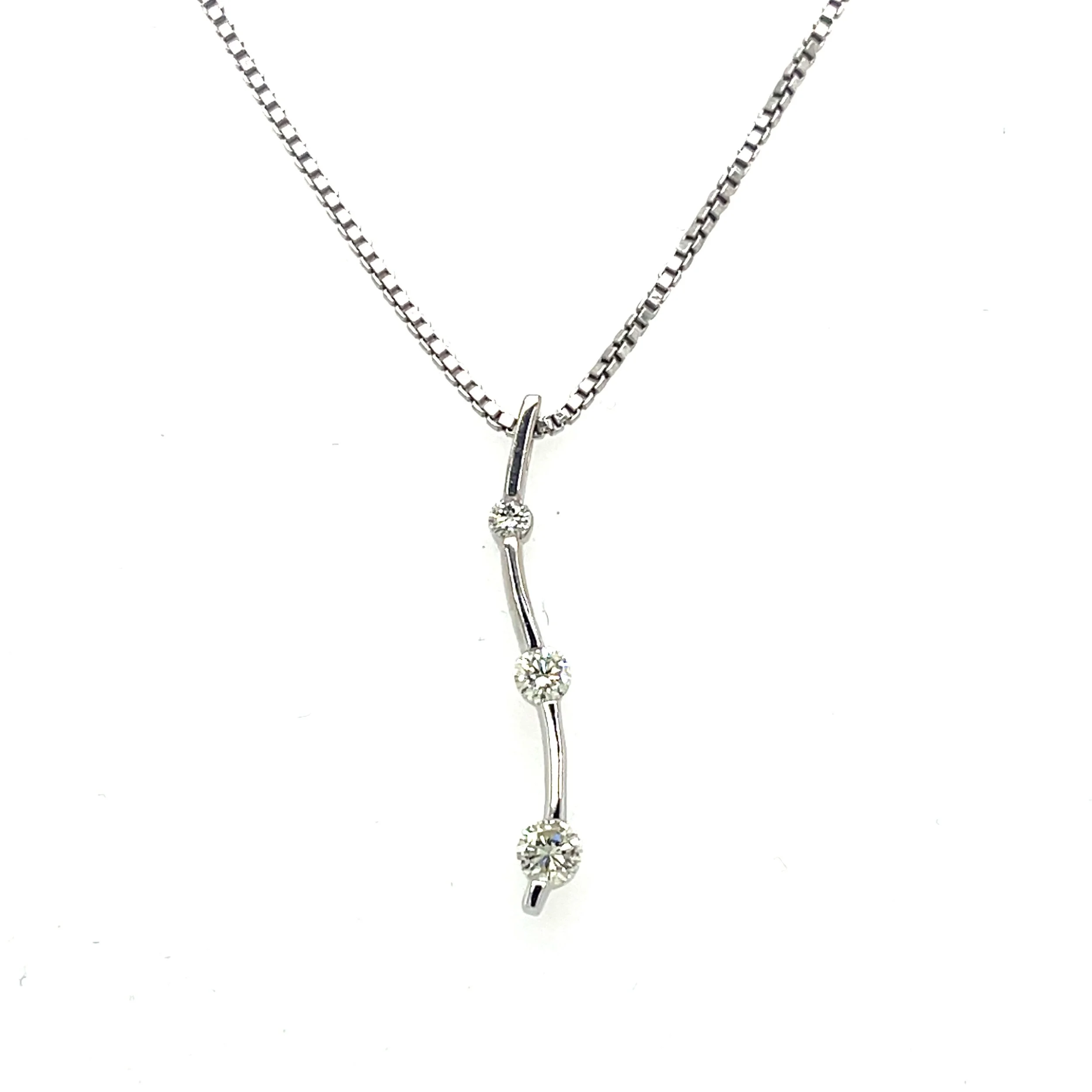 0.25 ct Diamond Journey Pendant in 14K White Gold