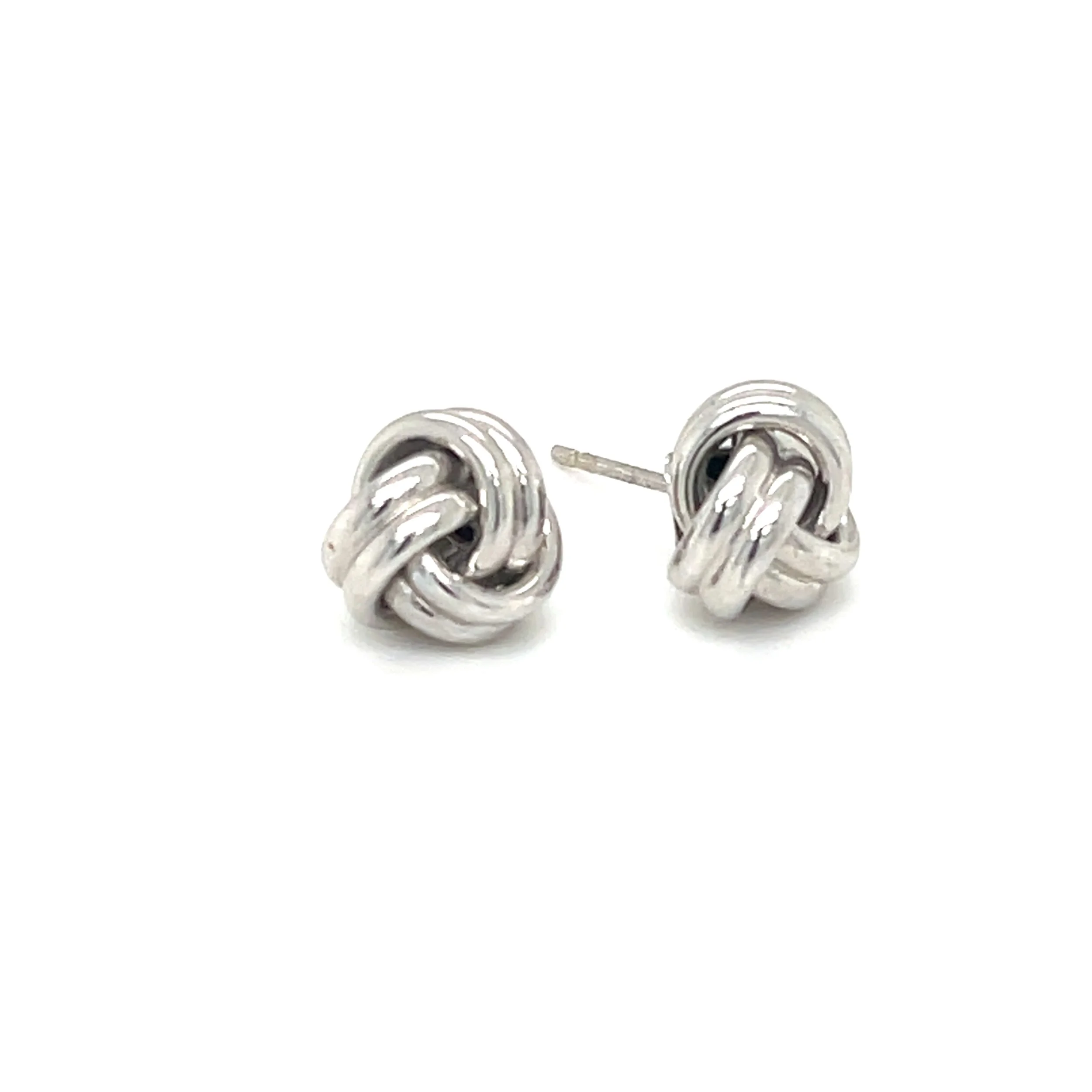 14K White Gold Knot Earrrings