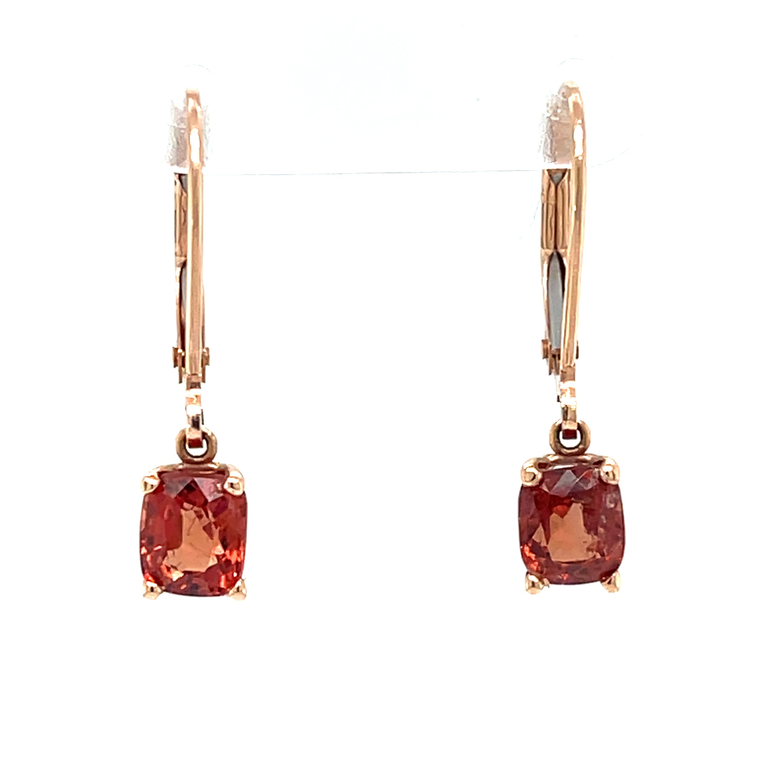 1.49 cts Orange Spinel Dangle Earrings