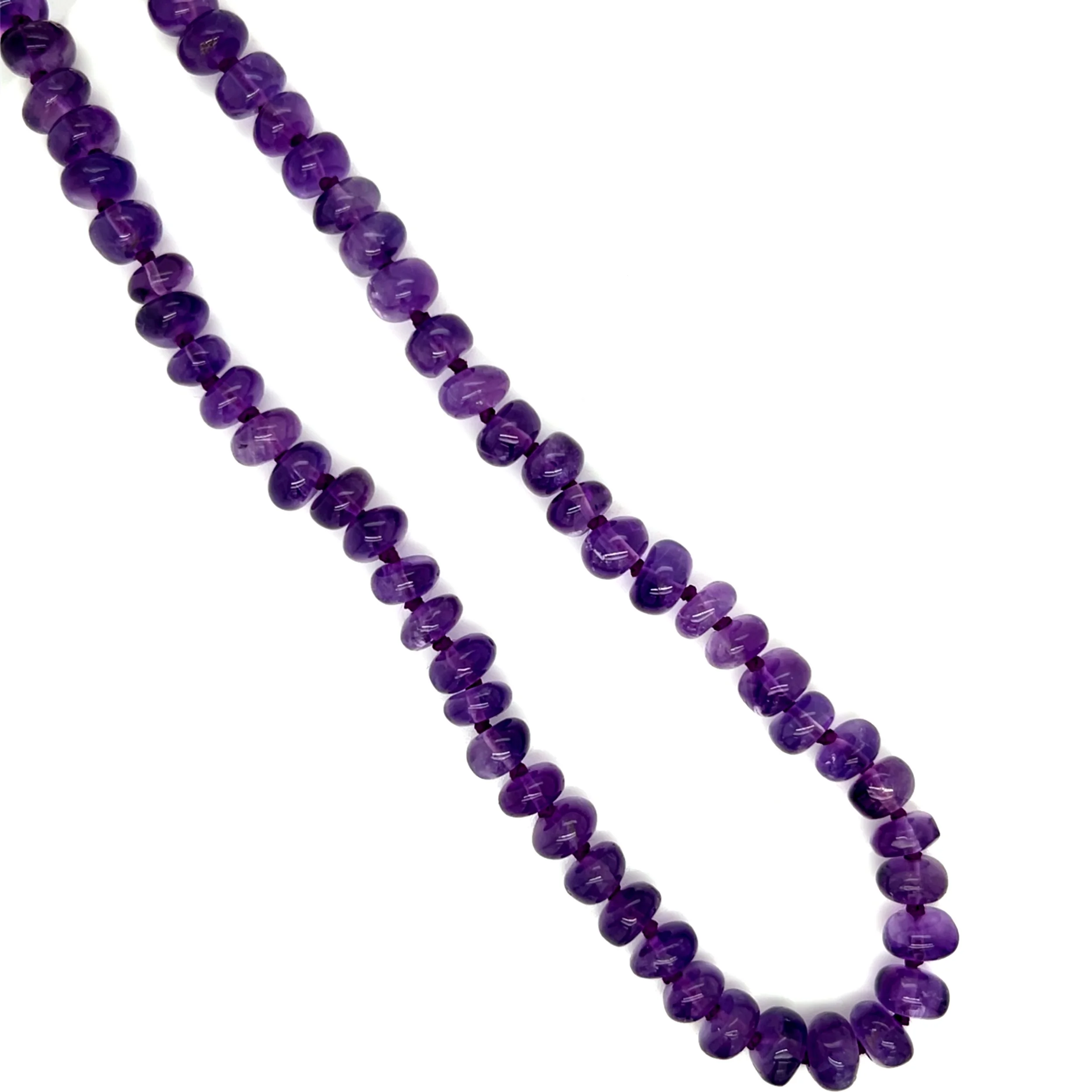 Amethyst Beaded Necklace in Sterling Silver