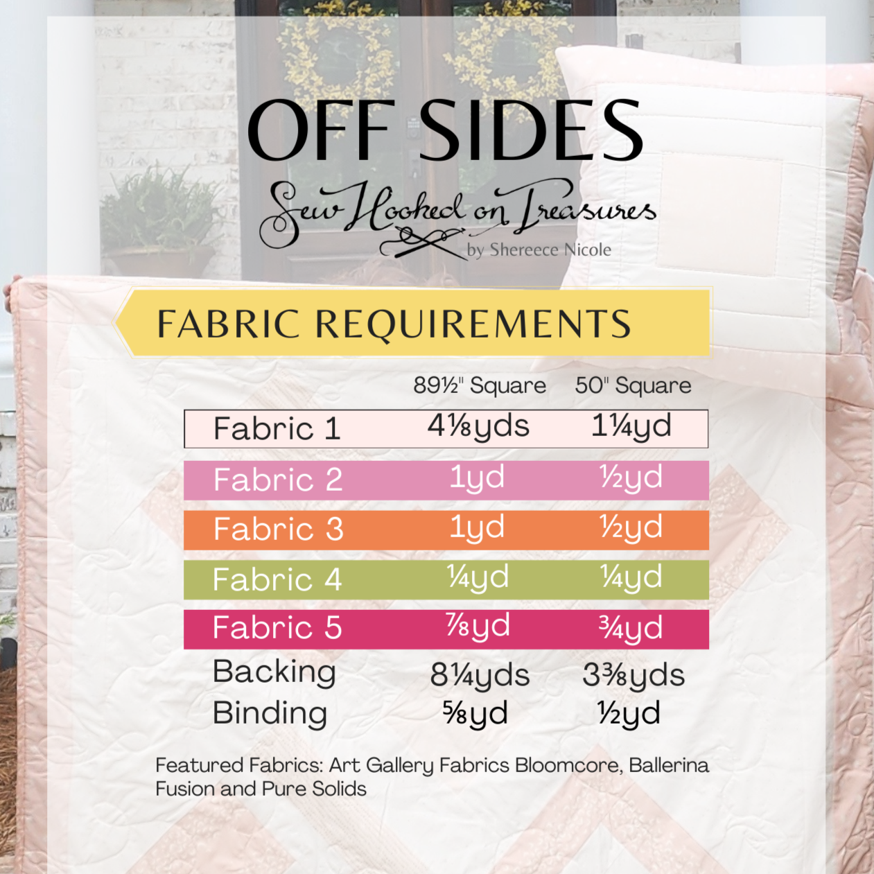 Off Sides quilt pattern by Sew Hooked on Treasures