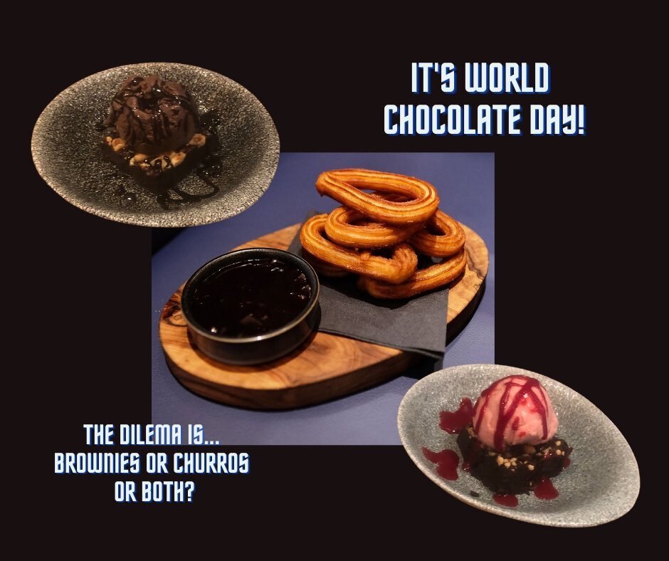 Get your chocolate fix for today is #worldchocolateday #brownies #churros 😋
