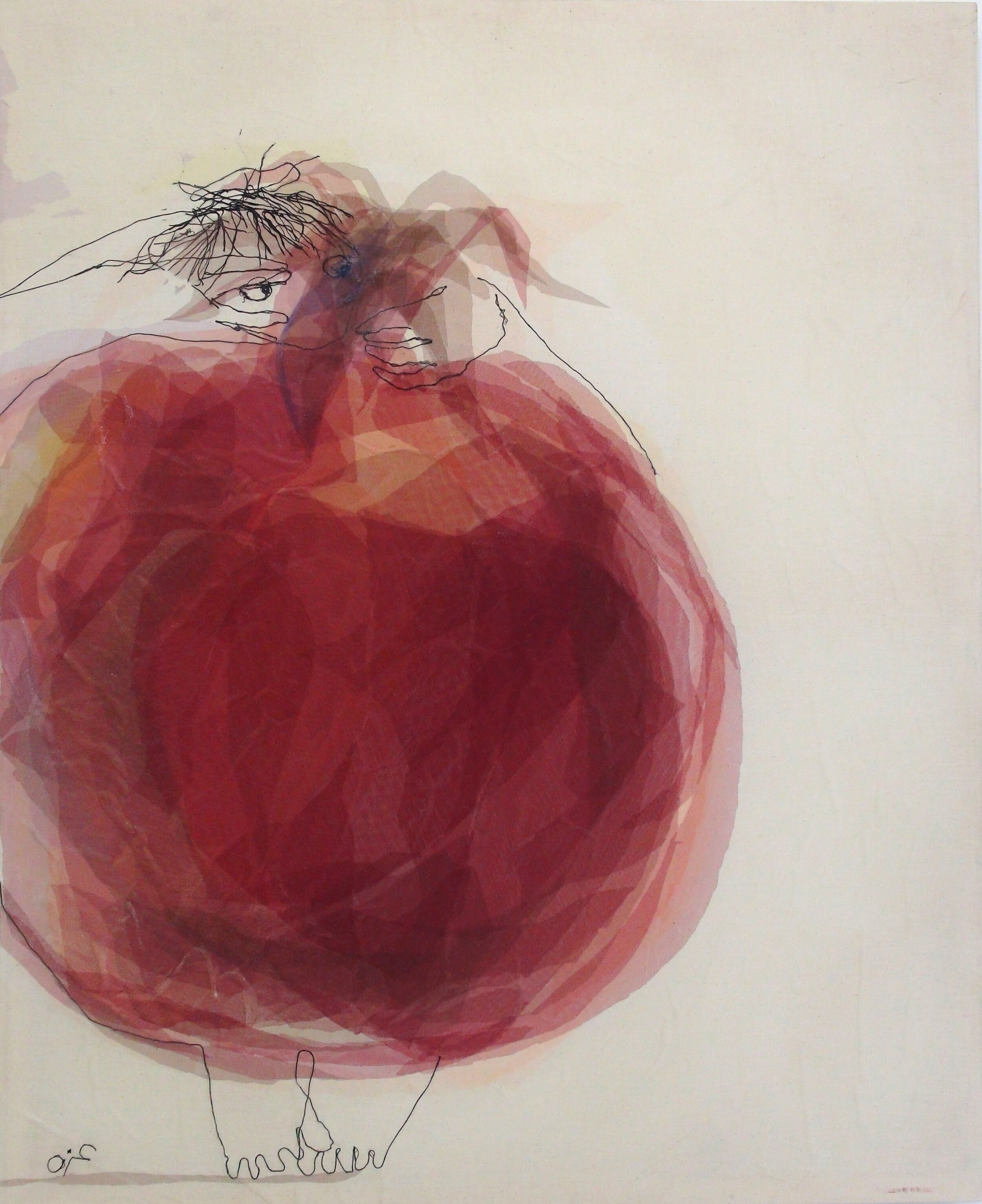 Thread drawing and Tulle on canvas / 2019
135 x 110 cm