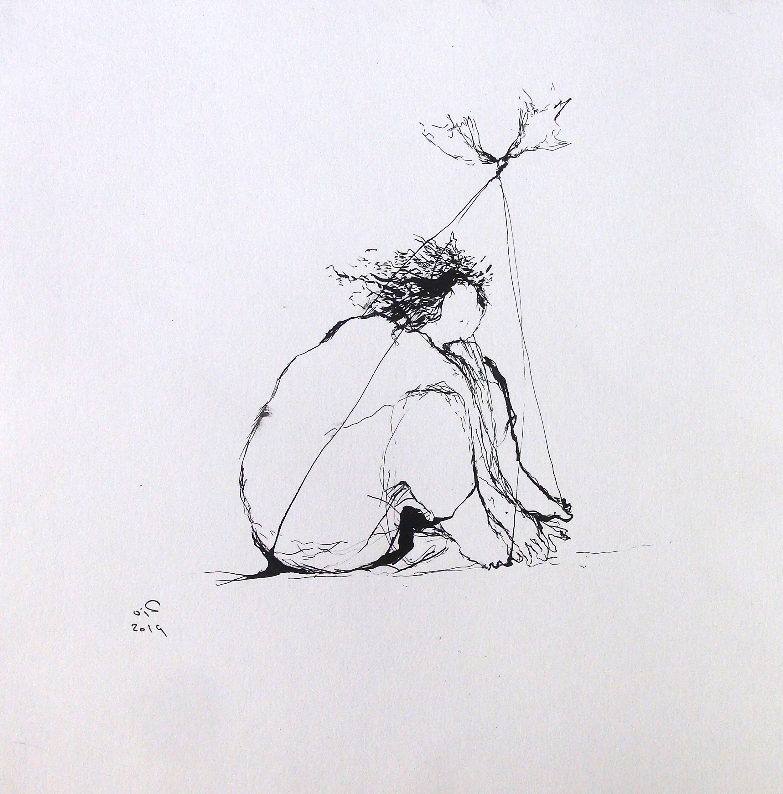 30 x 30 cm
Metal brush on paper2019