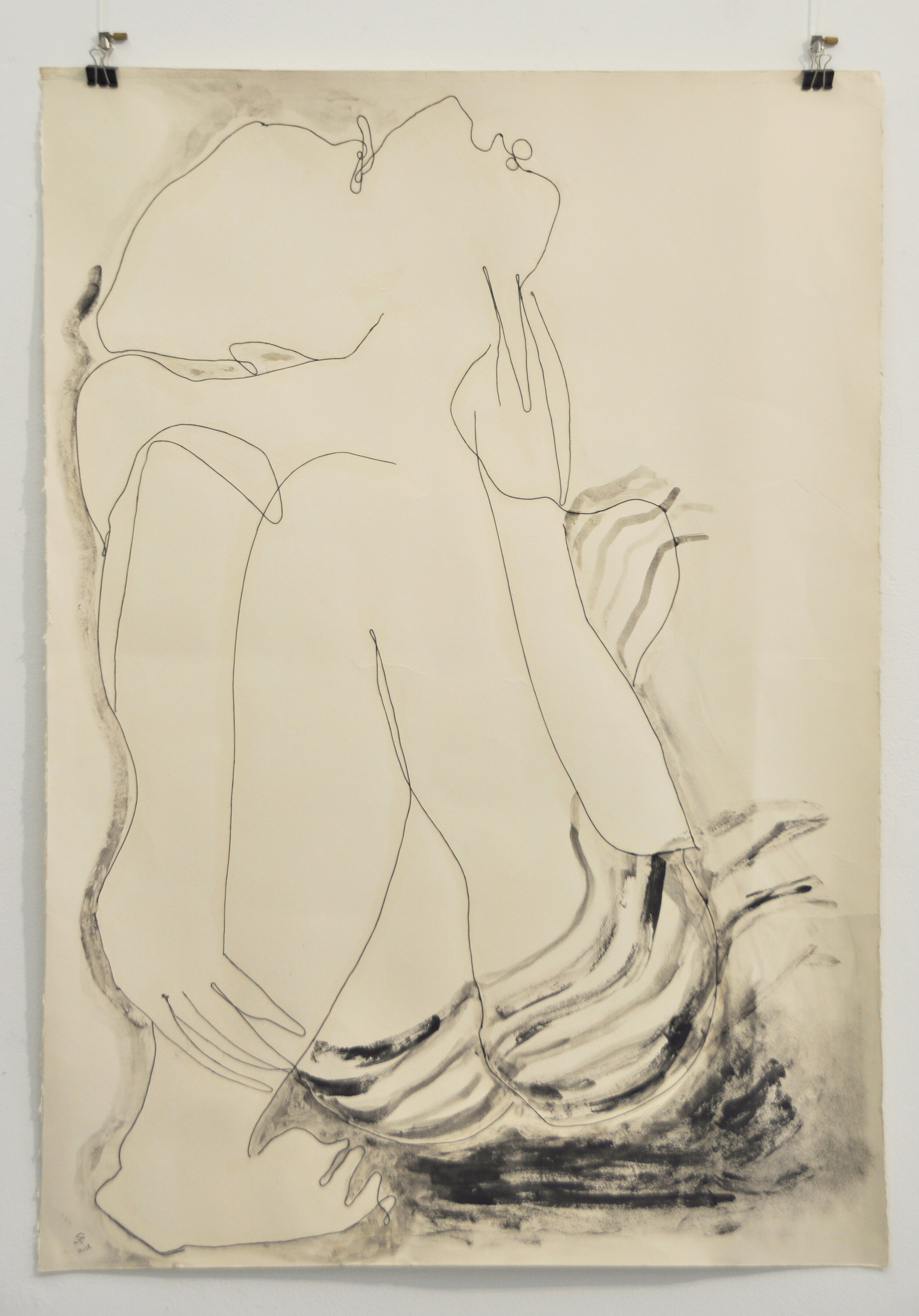 71 x 100 cm
Thread and touche-ink on paper 2019