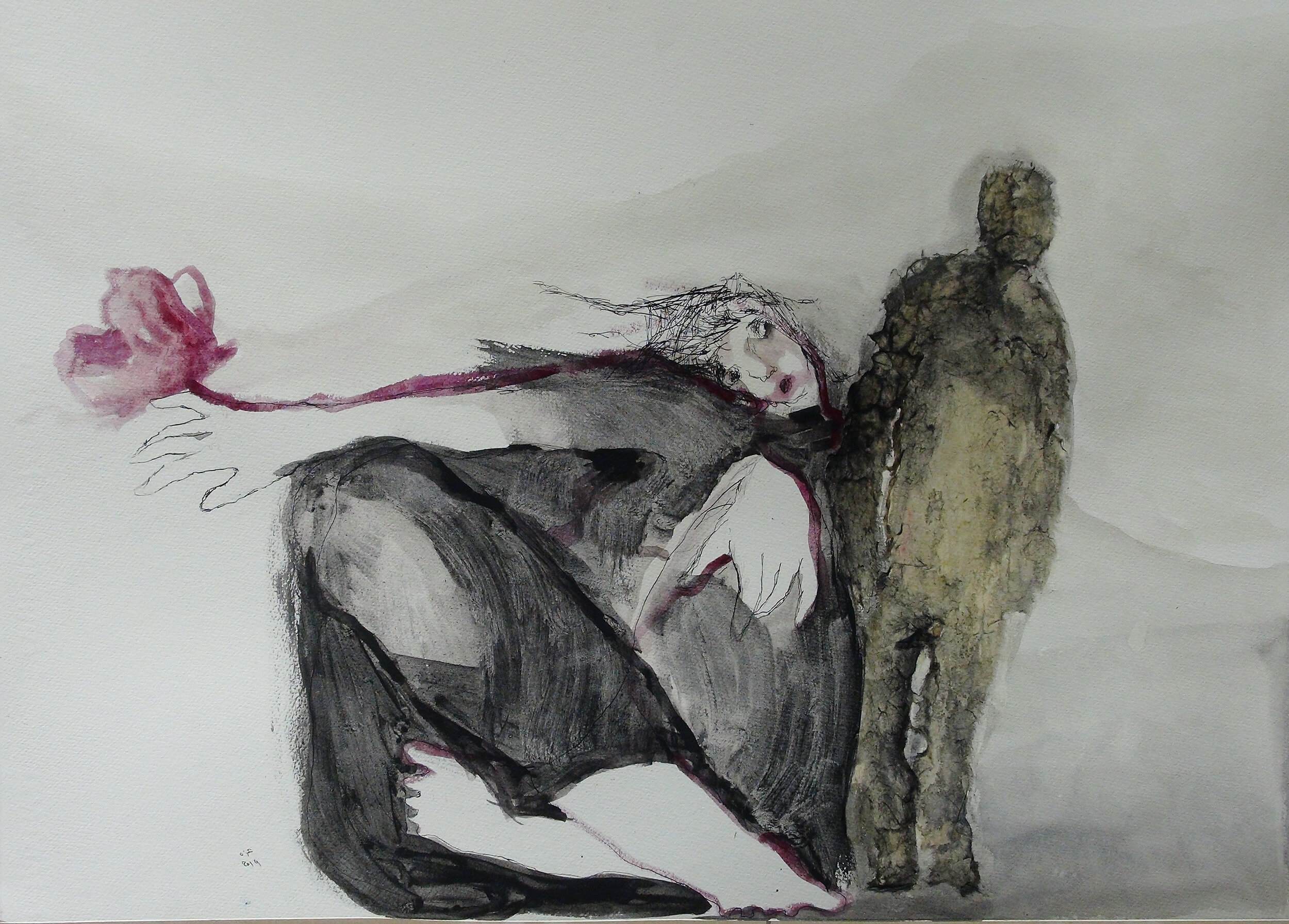 Touche-ink and Washi &
watercolor on paper/ 2019
76 x 55 cm