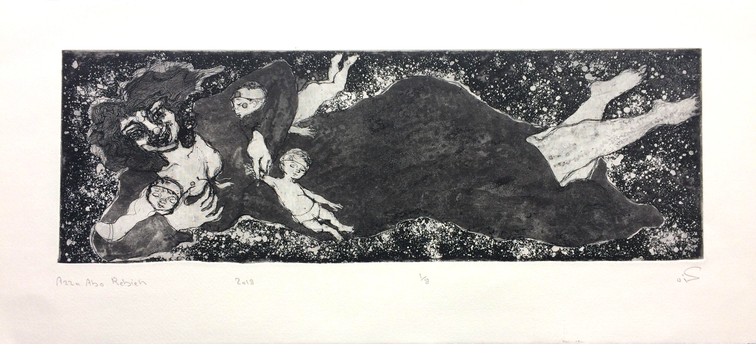" Plate 20 " : 50 x 16,50 cm .
Etching , aquatint on Hahnemuhle paper 2018