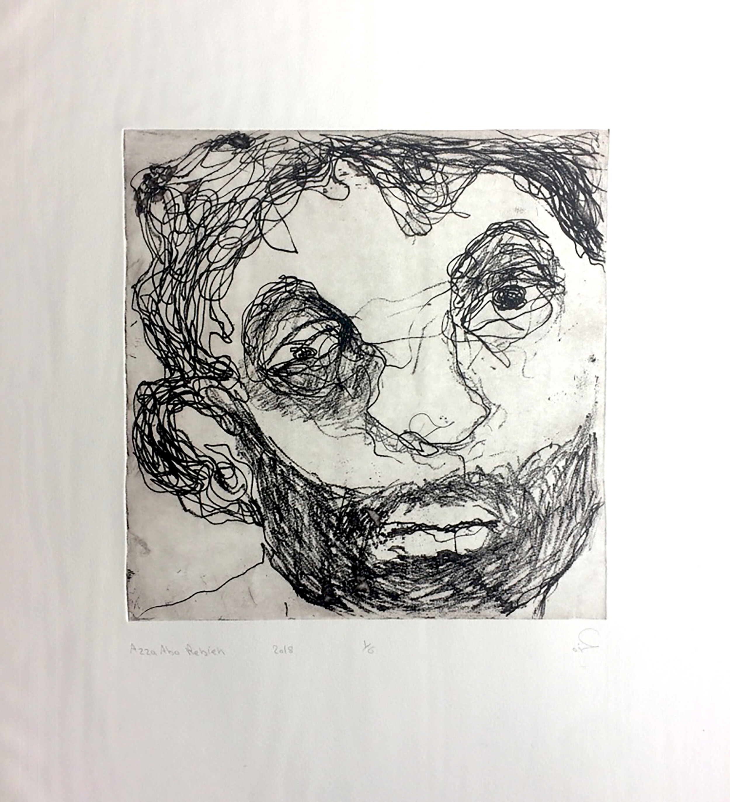 " Plate 27 " : 25 x 25 cm .
Soft ground on Hahnemuhle paper 2018