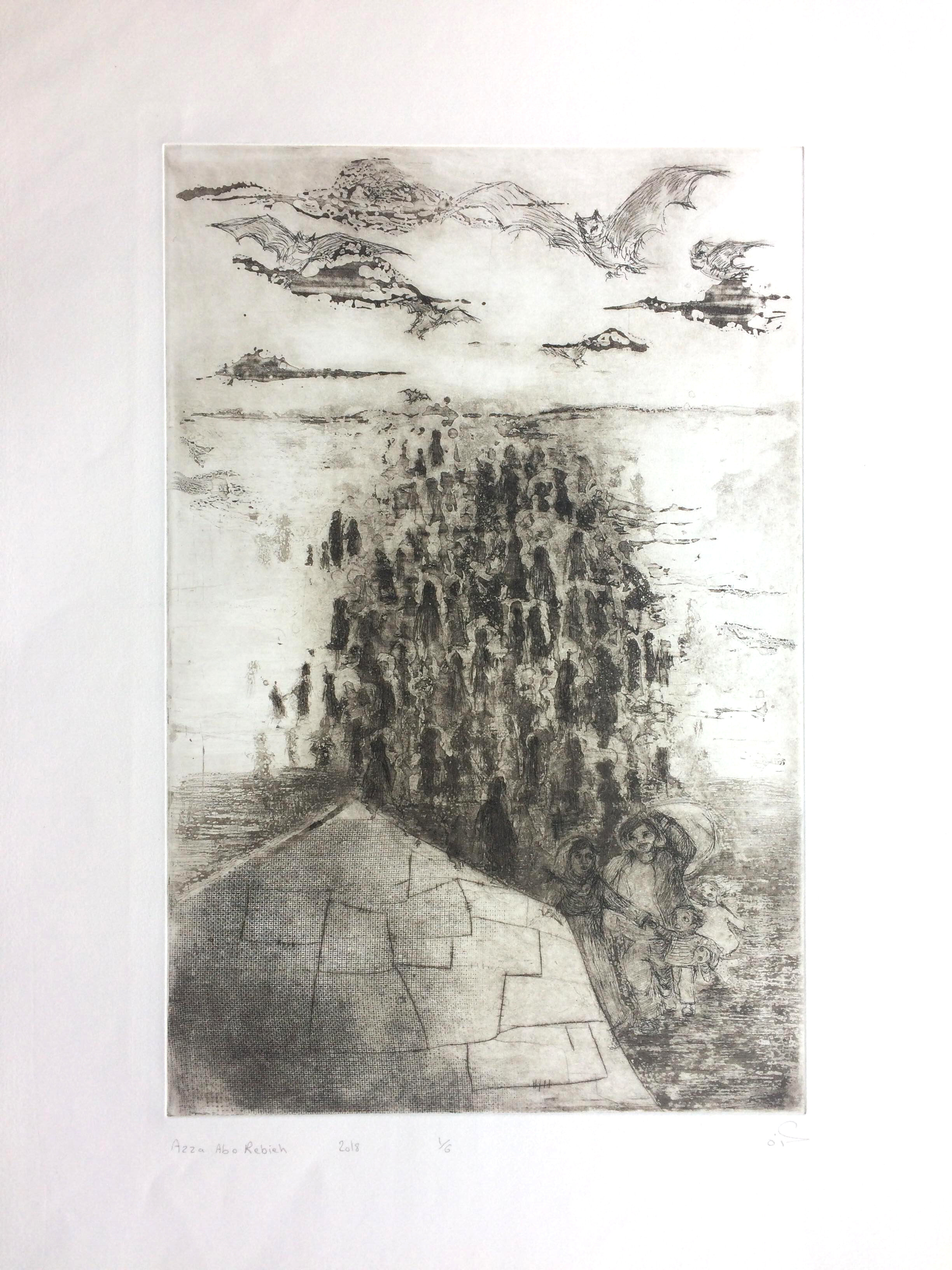 " Plate 24 " : 50 x 35 cm .
Sugar left , soft ground , Etching on Hahnemuhle paper 2018