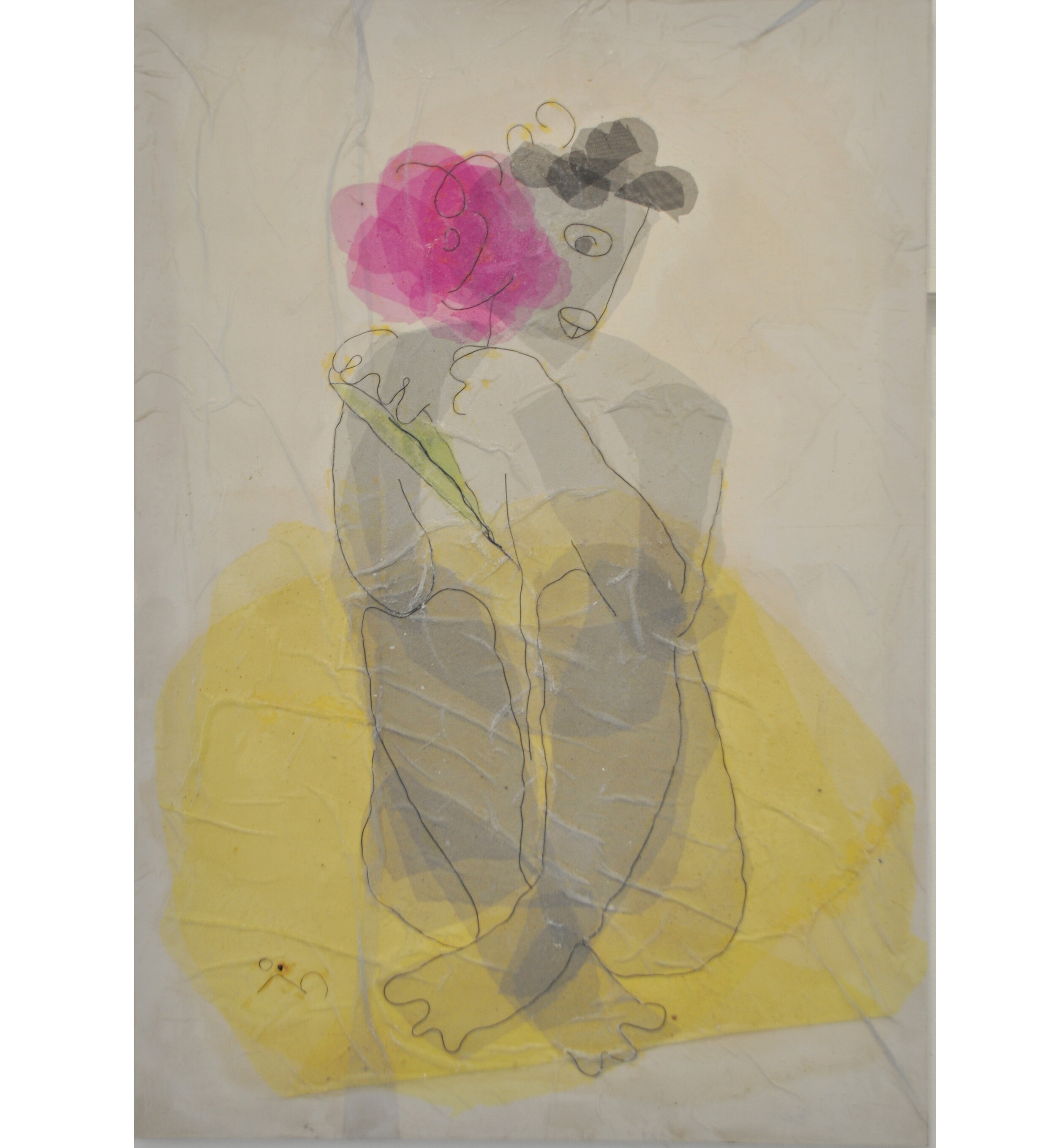 Thread drawing and Tulle on canvas / 2017
120 x 80 cm