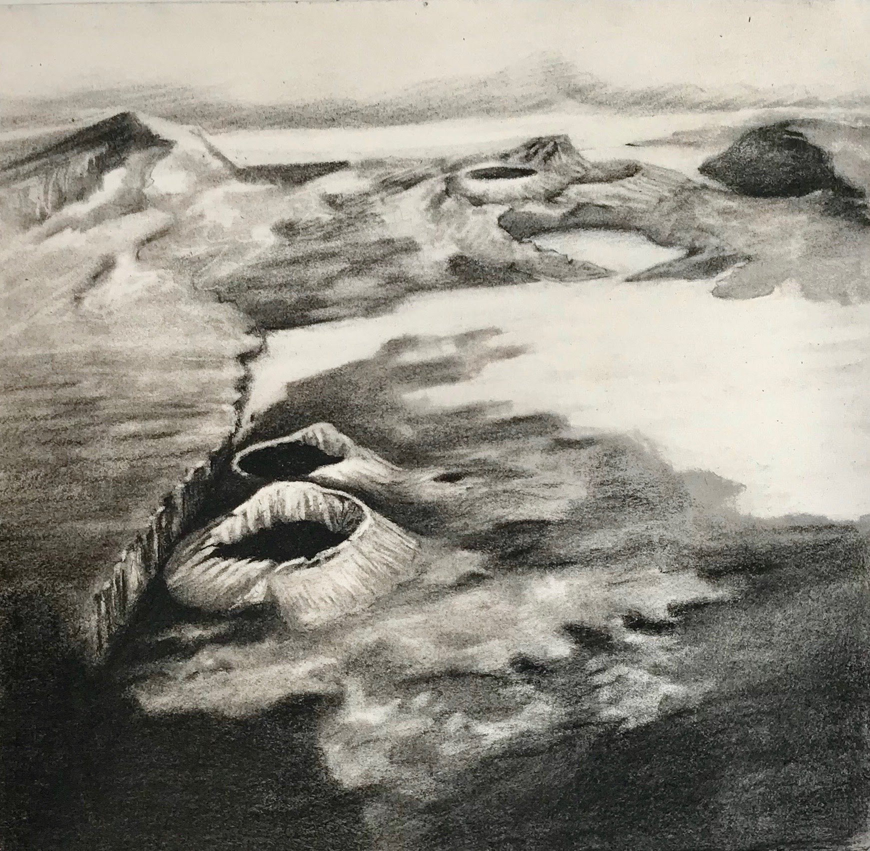 Africa Comes Unzipped-Assal Rift, Djibouti, KBDesrosiers, 15%22x14%22, charcoal.jpeg