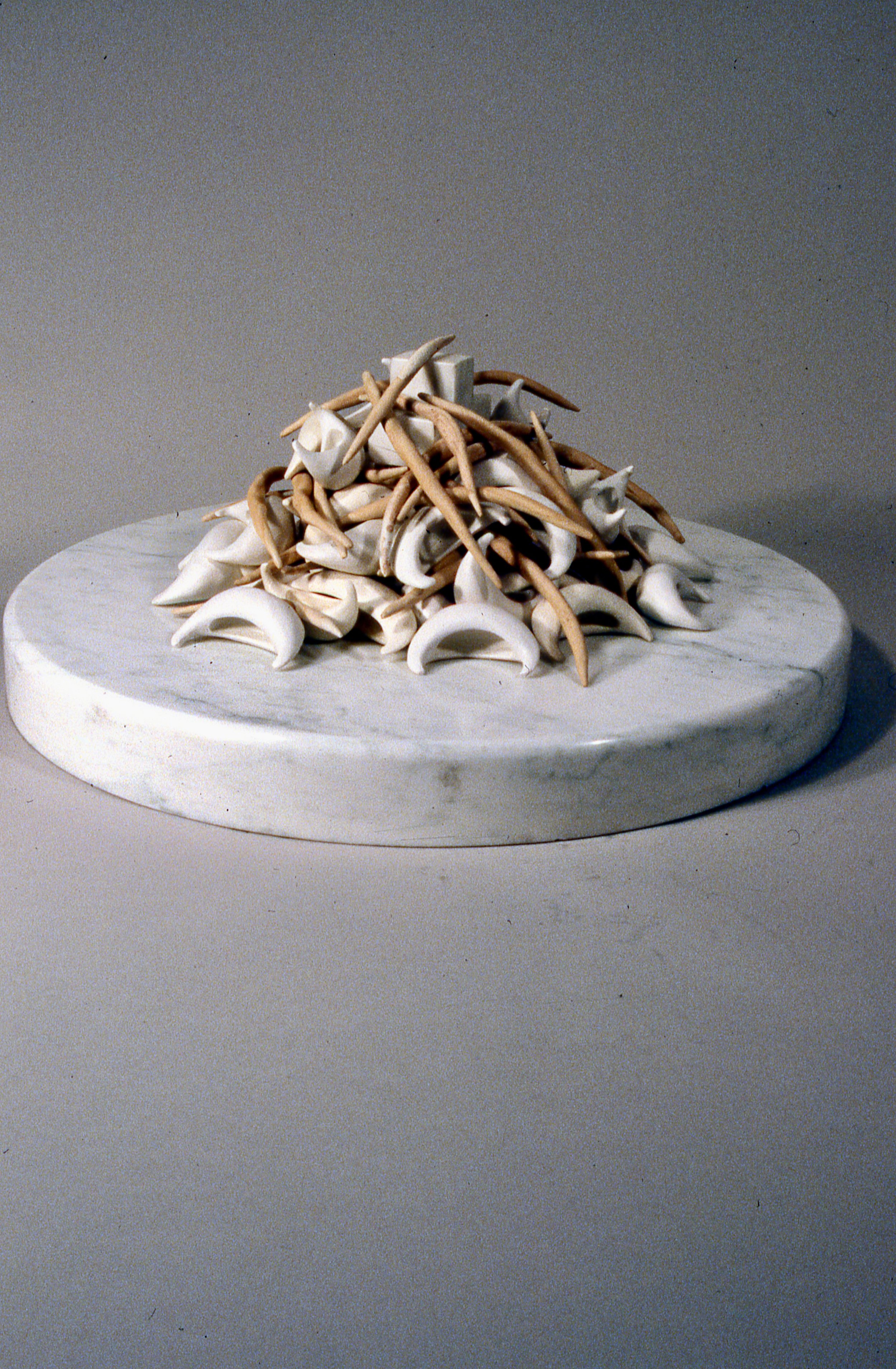 Baptismal Font 2, KBDesrosiers, 24%22x24%22x14%22, marble, fired and stained clay.jpeg