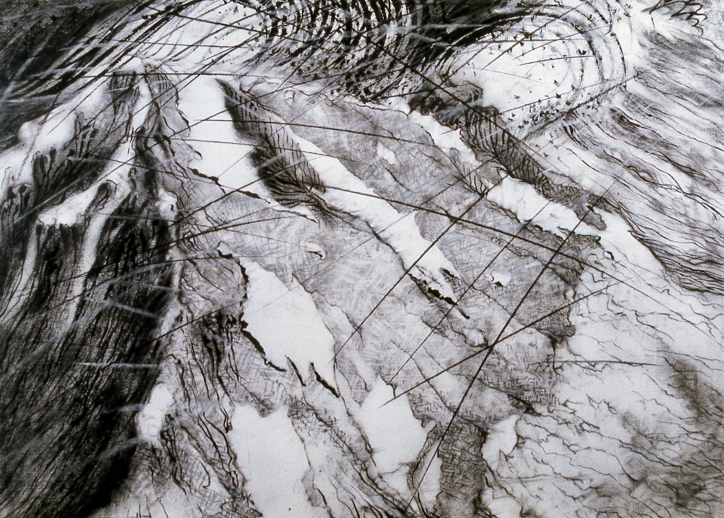 Flying over Green Monster Mountain, KBDesrosiers, 36%22x25%22charcoal, pastel, ink.jpeg