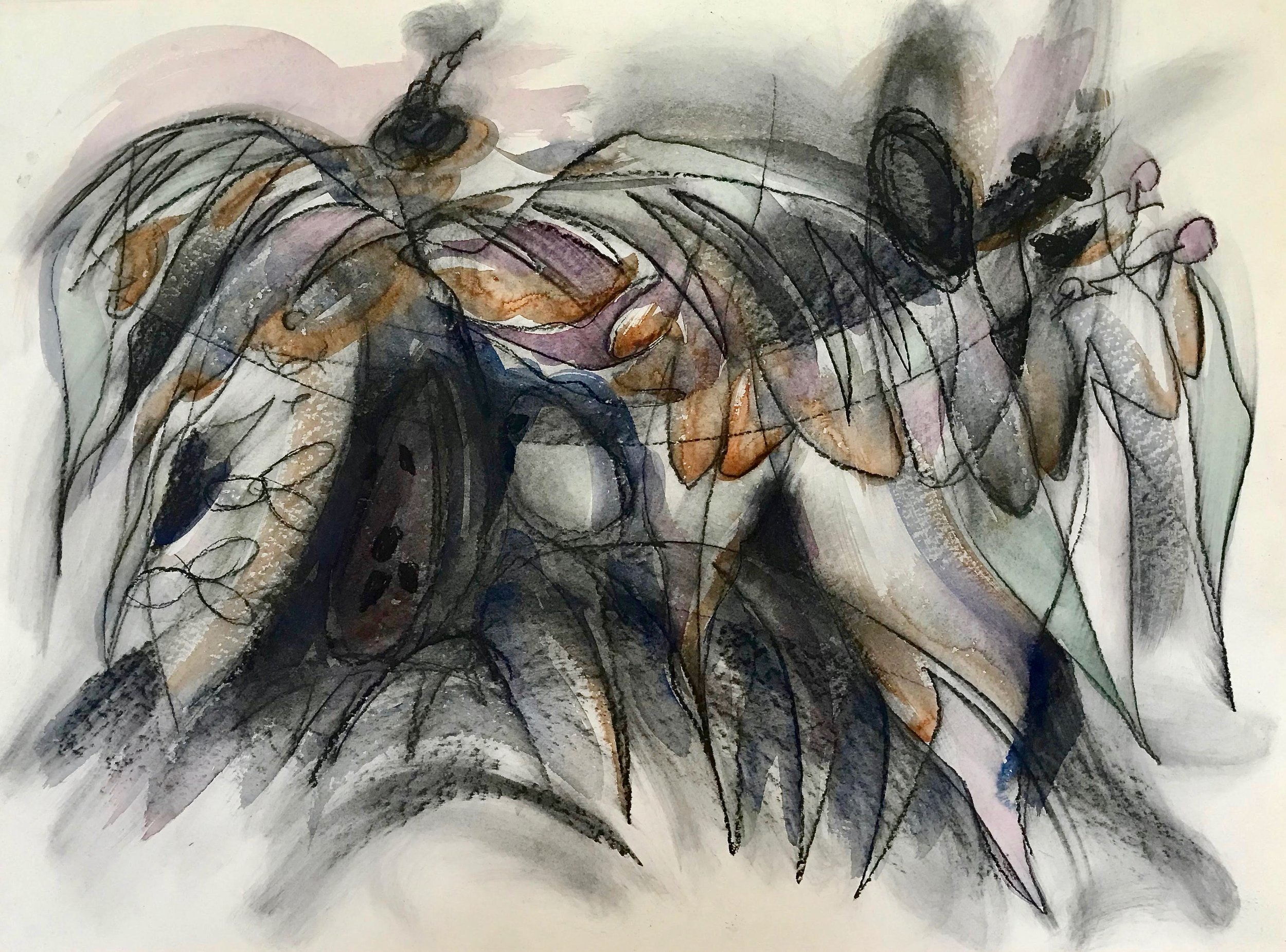 Sumac, KBDesrosiers, 30%22x22%22, charcoal and watercolor.jpeg