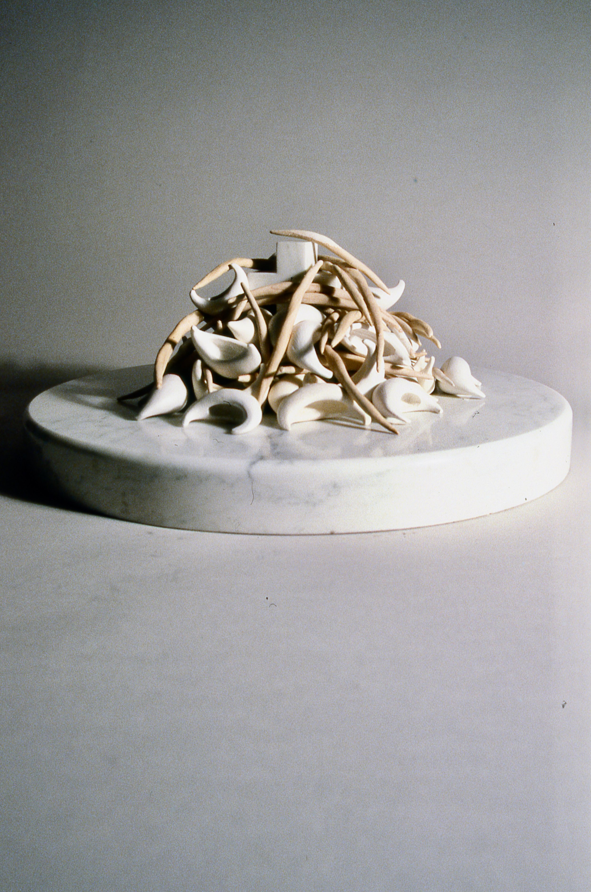 Baptismal Font 1,KBDesrosiers, 24%22x24%22x12%22, marble, fired and stained clay.jpeg
