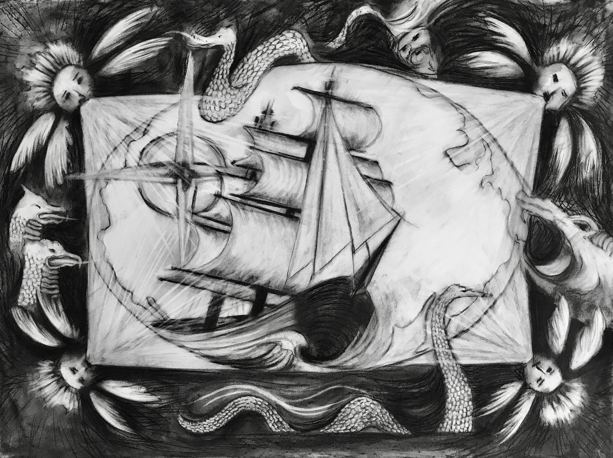 Guiding Star Behind Us, KBDesrosiers, 30%22x22%22, charcoal.jpeg