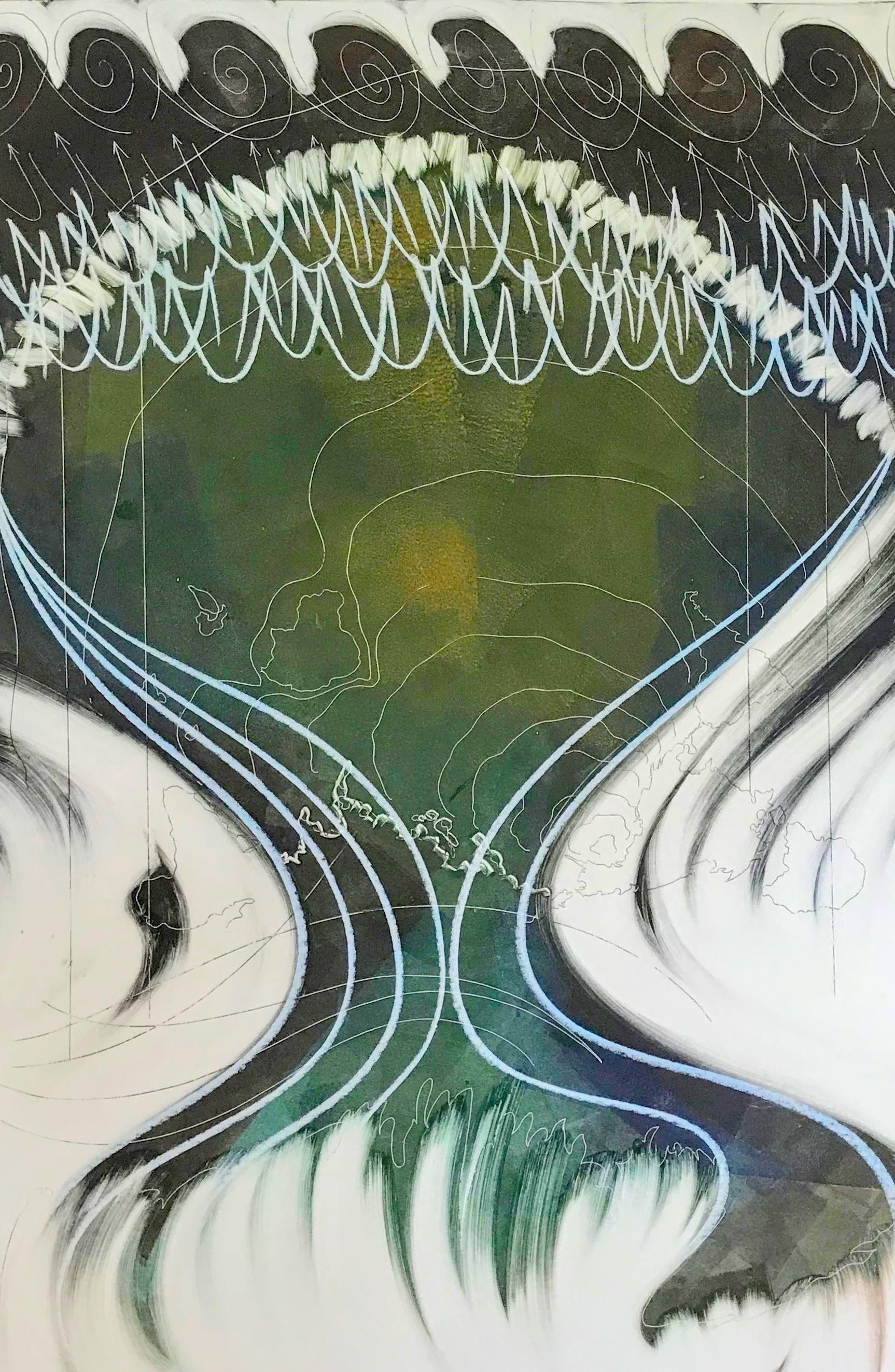 Earth Goblet, KBDesrosiers, 32%22x44%22, monoprint and chalk on Arches.jpeg