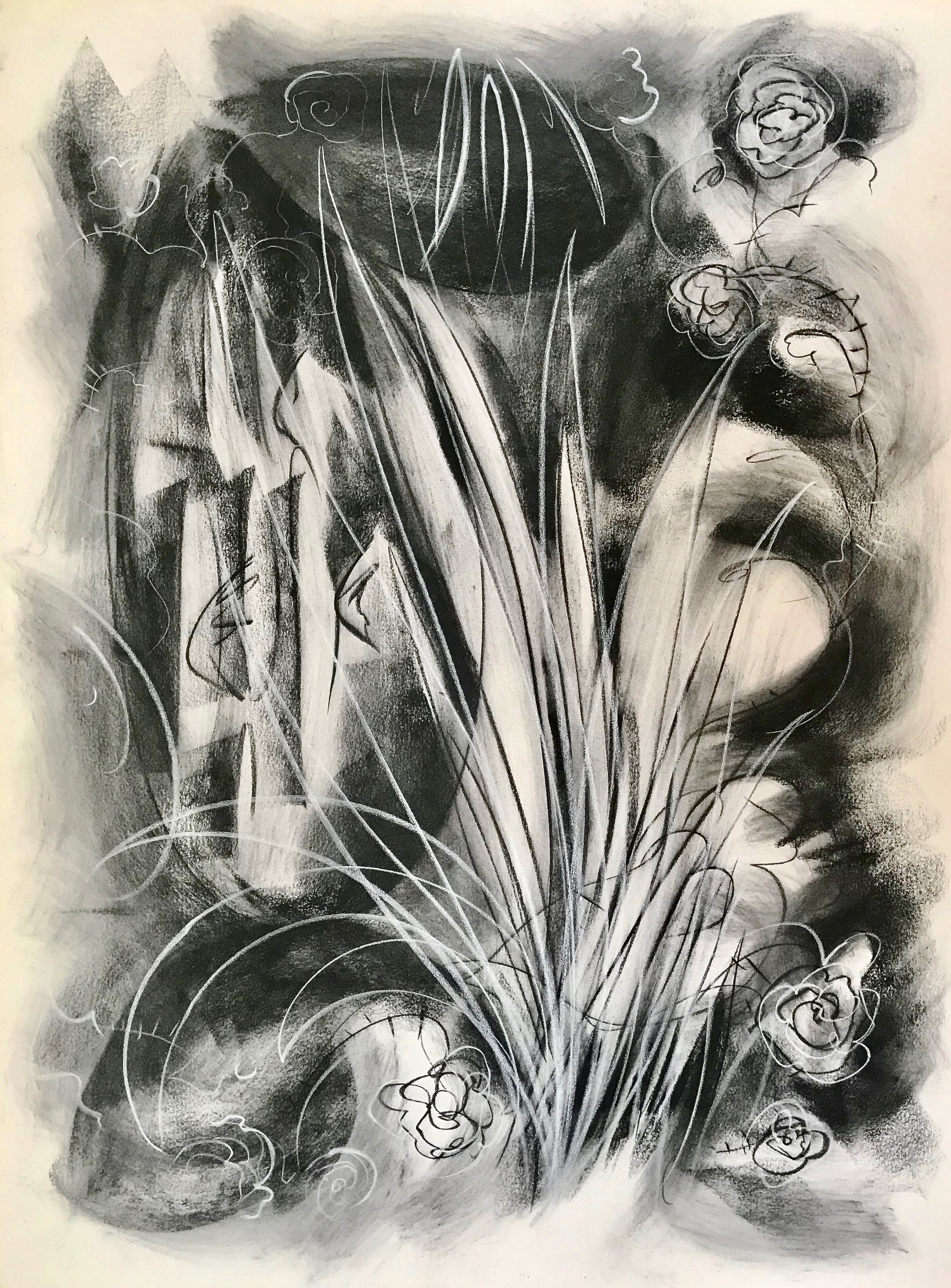 Bramble Roses, KBDesrosiers, 22%22x30%22charcoal and pastel.jpeg