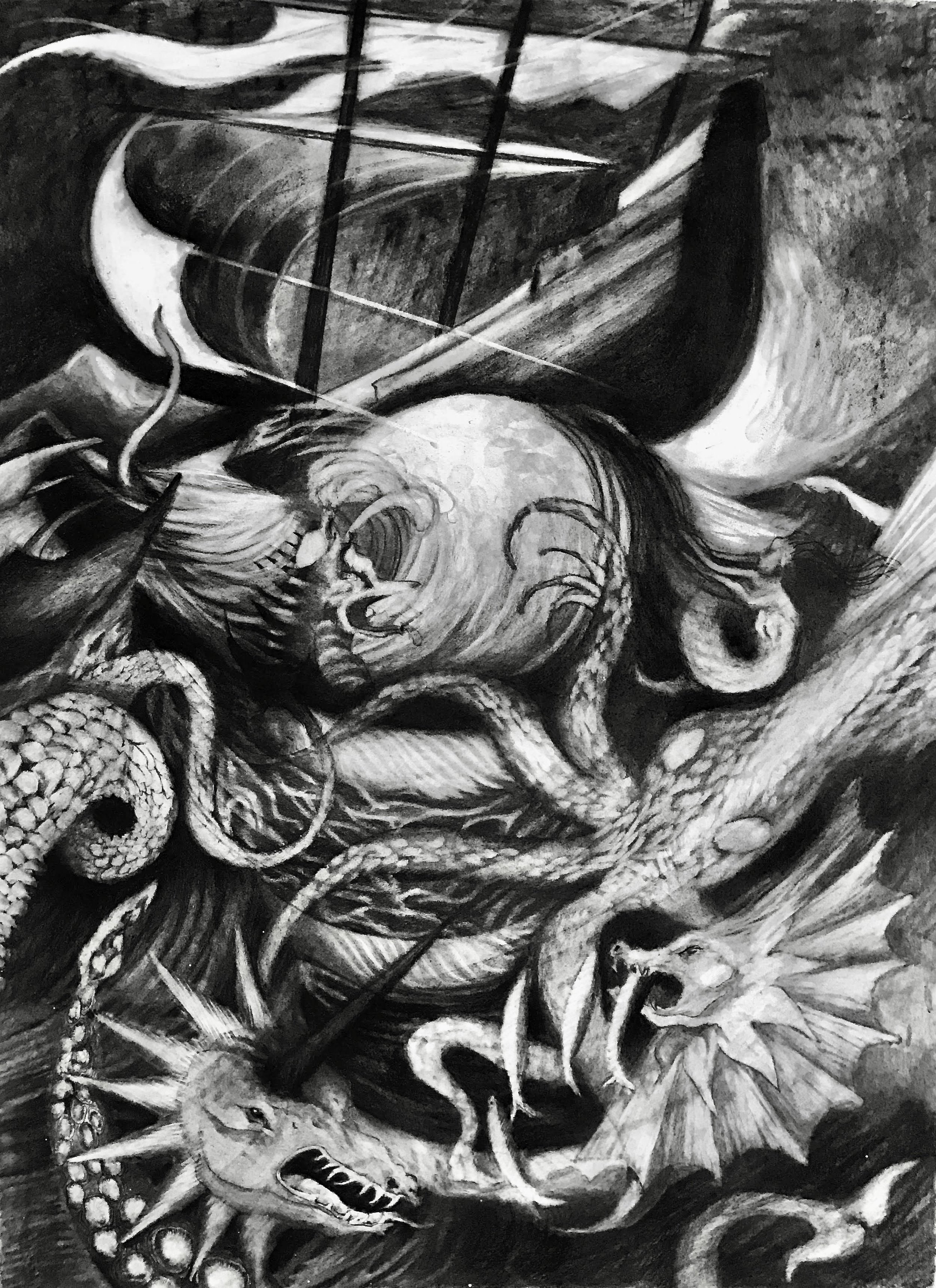 The Struggle, KBDesrosiers, 30%22x22%22, charcoal.jpeg