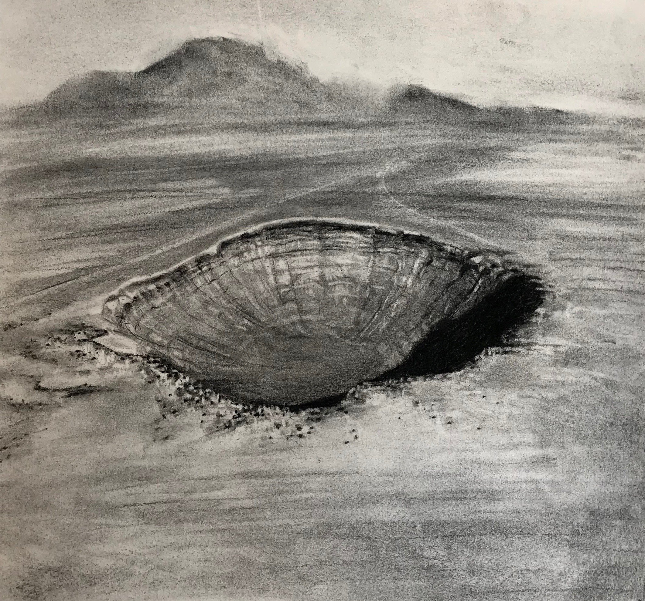 Meteor Crater, Arizona,KBDesrosiers, 15%22x14%22, charcoal.jpeg