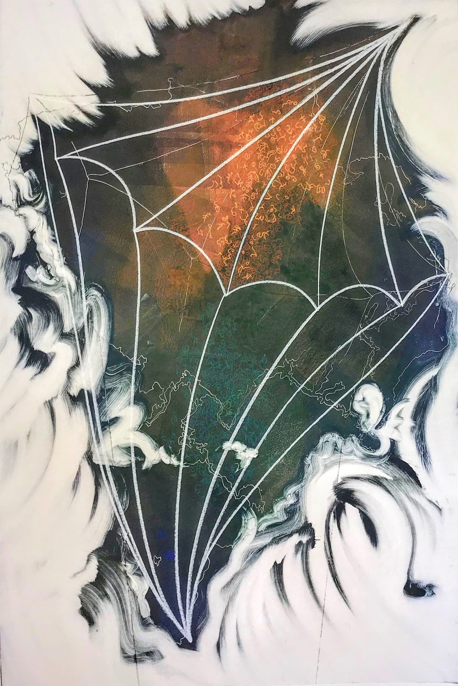 Gemstone Tent, KBDesrosiers, 32%22x44%22, monoprint and chalk on Arches.jpeg